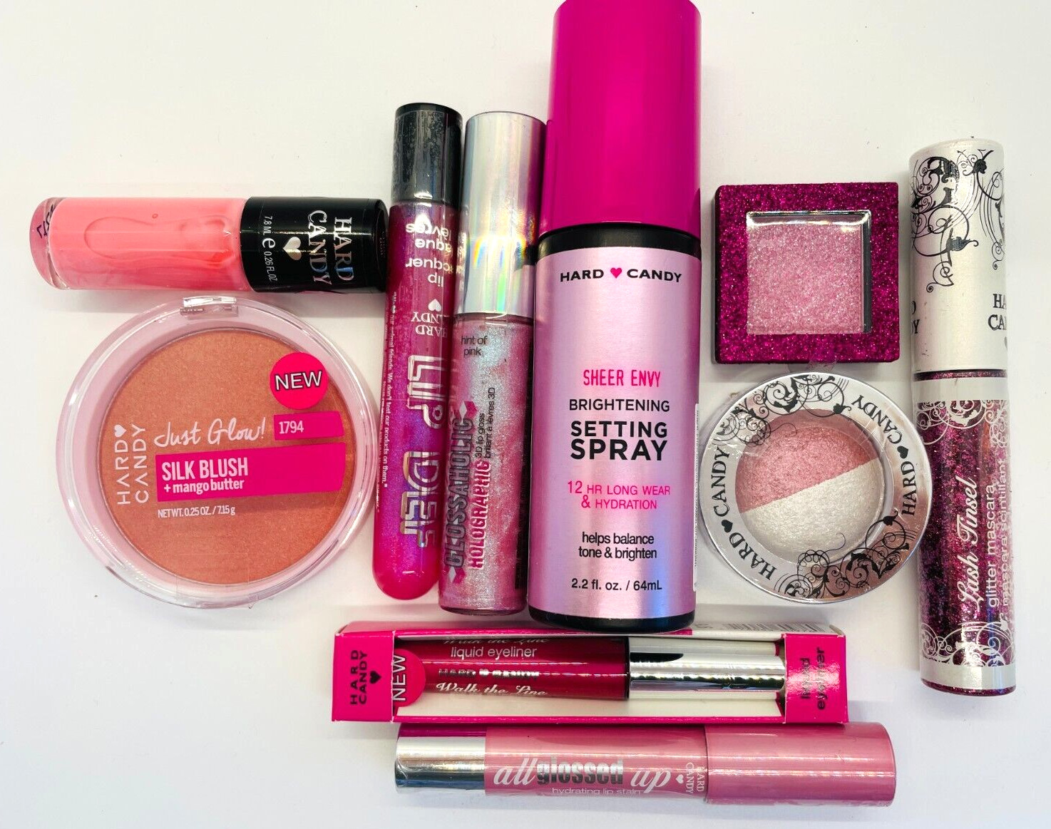 Lot of 10 ~ Hard Candy Makeup PINK SHADES!! Lips/Eyes/Nails ~ New Sealed!!