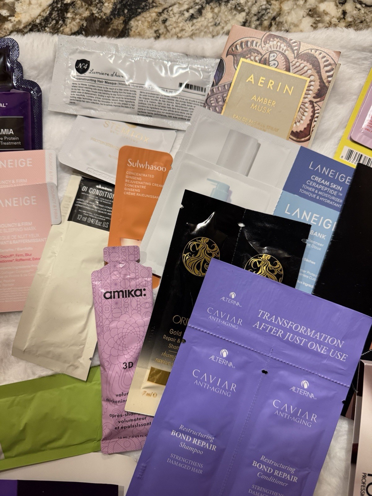 Large Lot 35 Items High End Samples Shampoo Moisturizer Sunscreen Serums