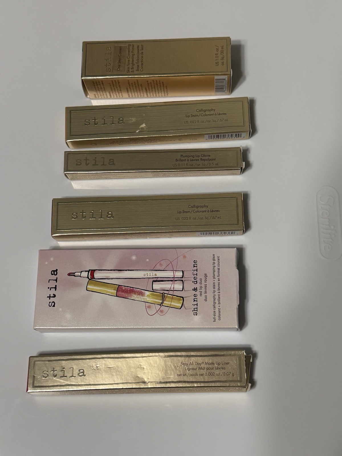 Stila Makeup Bundle Lot Lippies & One Step Correct