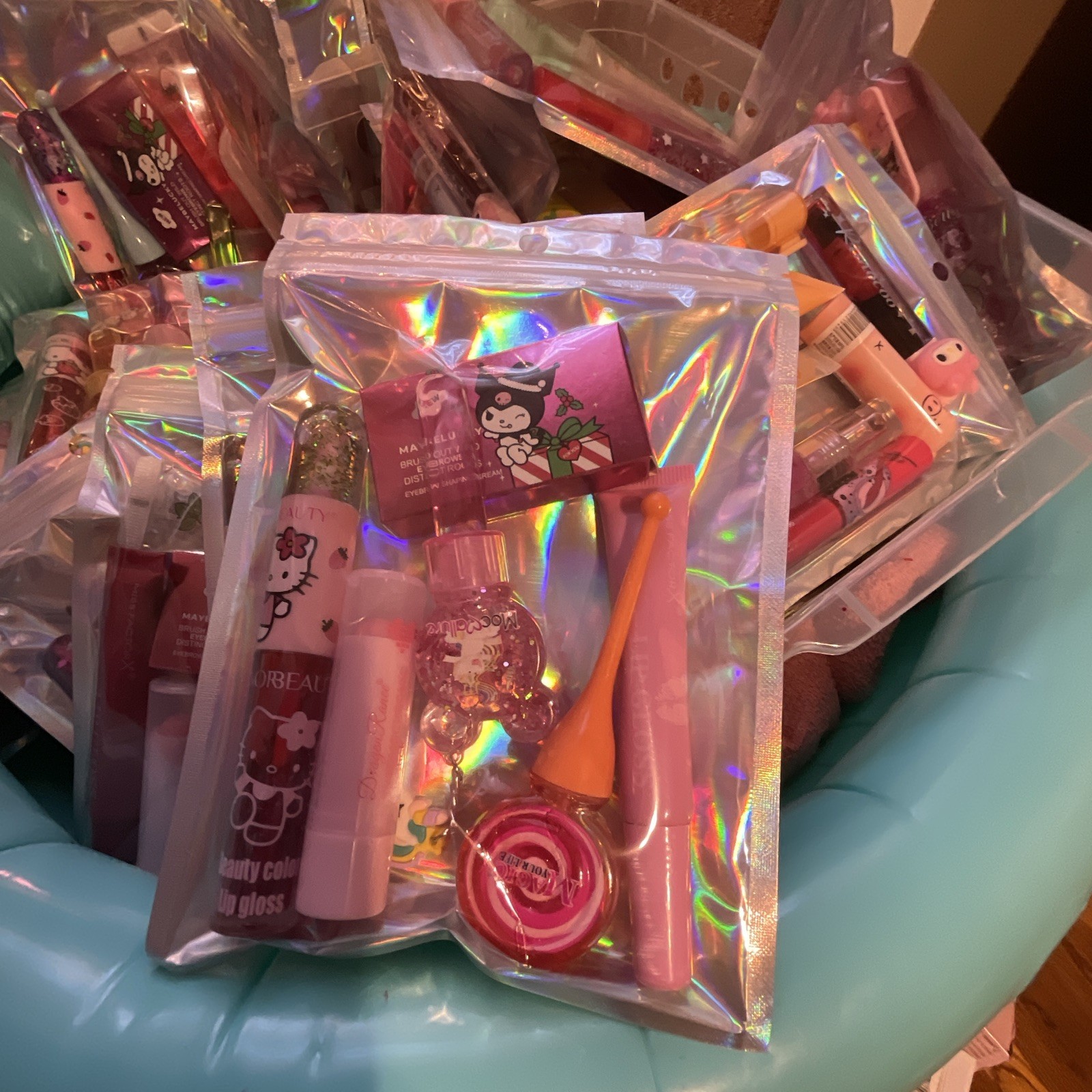 Assorted Travel Size Long Lasting Makeup Mixed Lot Lip Gloss Balm in Zip Bags