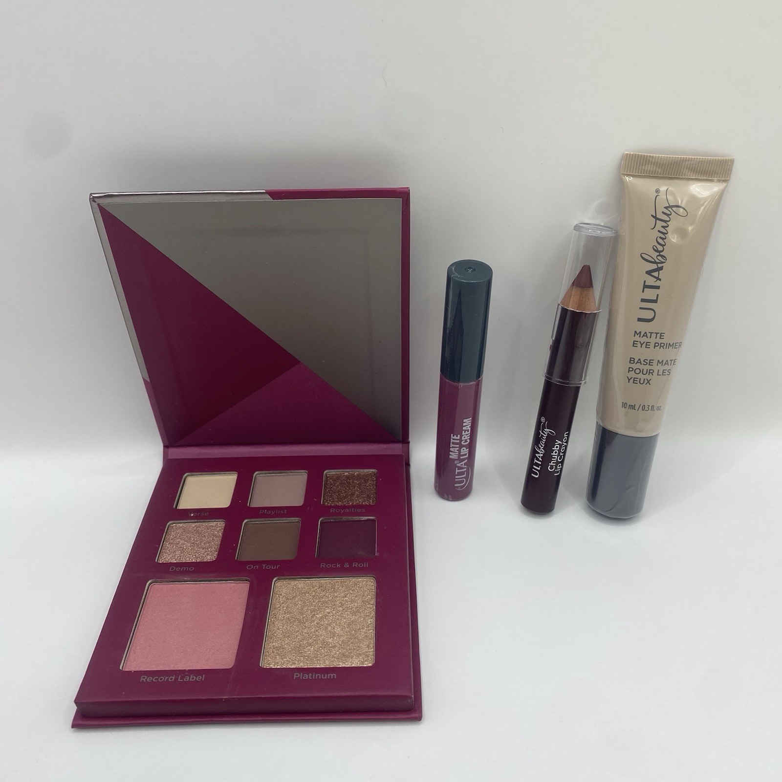 ULTA Beauty 4Pc Makeup Lot Face Palette Lip Cream Lip Crayon Eye Primer