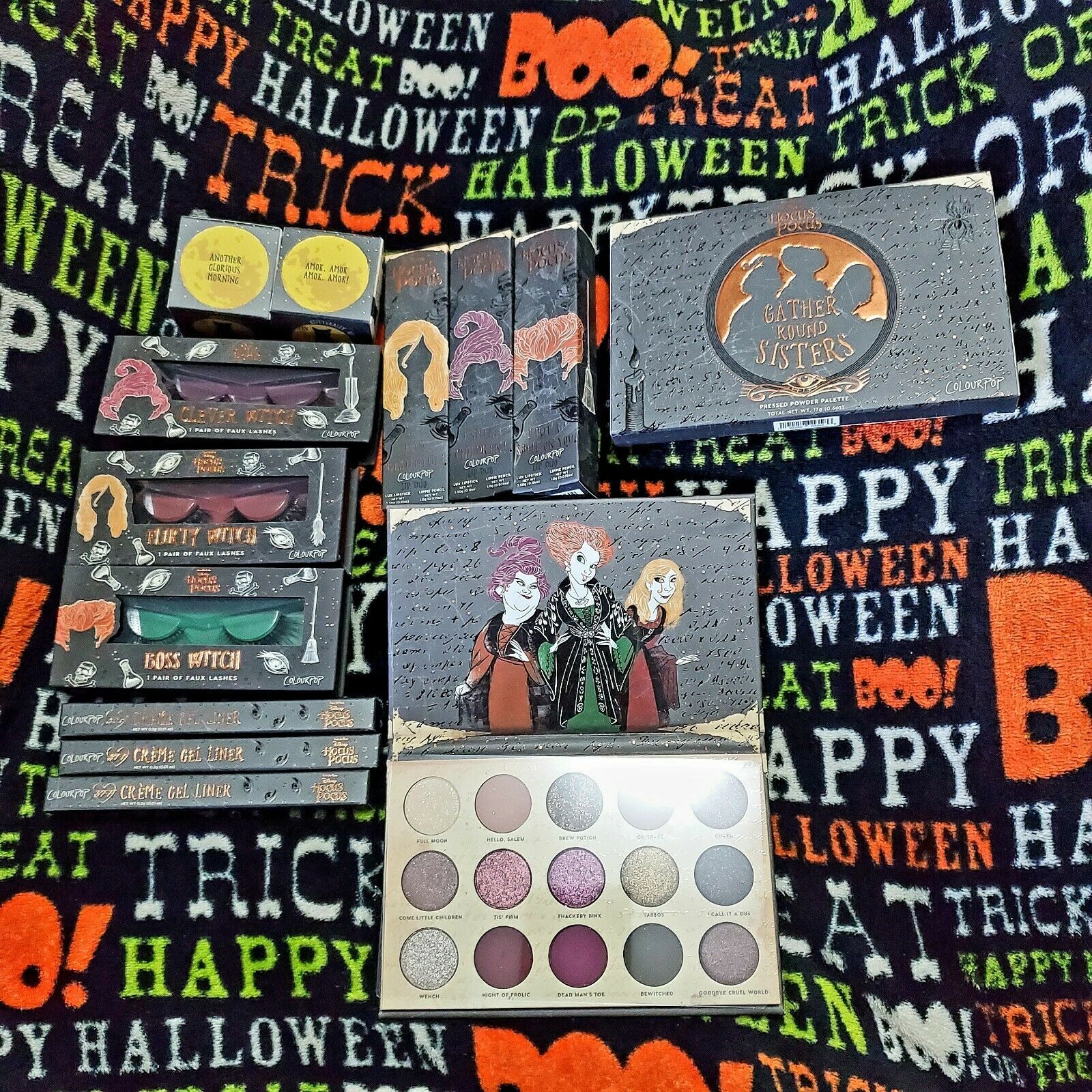 Colour pop X Hocus Pocus Make Up Eyeshadow, Lipstick, Mirror, Candle Collection