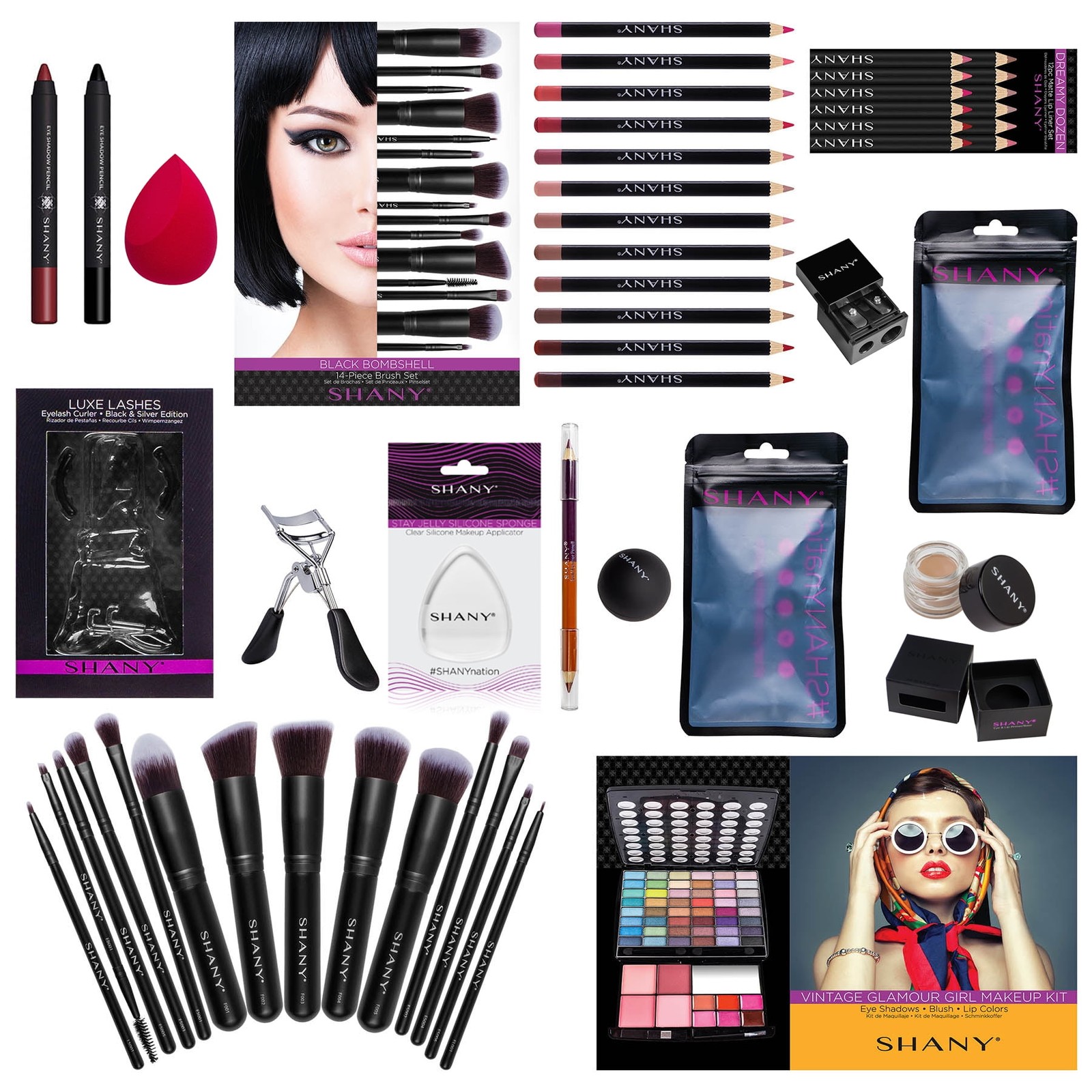 SHANY All in One Makeup Kit Set Brushes Eyeshadow Lip Gloss Gift Box
