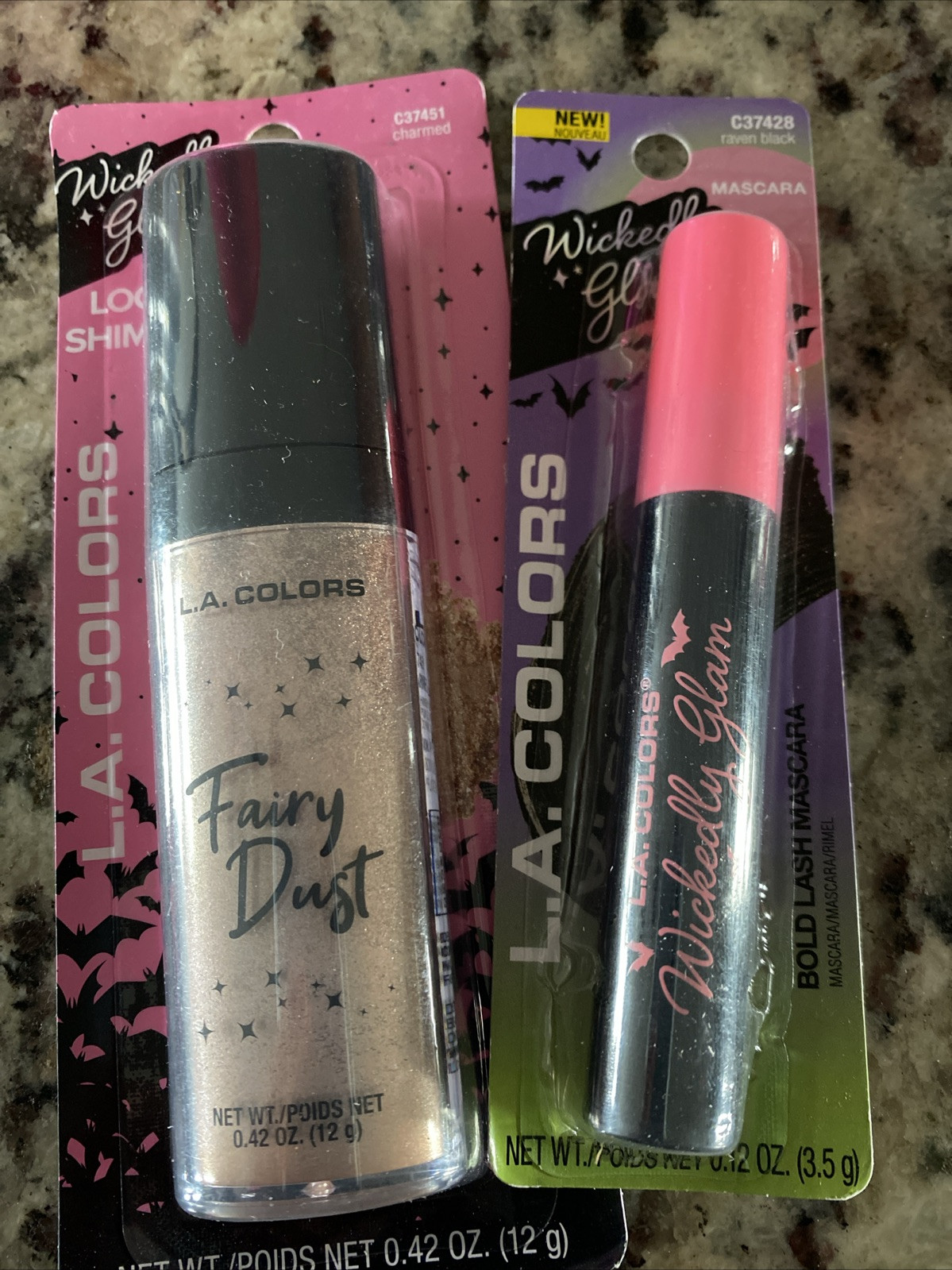 LA Colors Wickedly Glam Mascara And Loose Shimmer Powder Lot Of 2 Makeup Cosplay