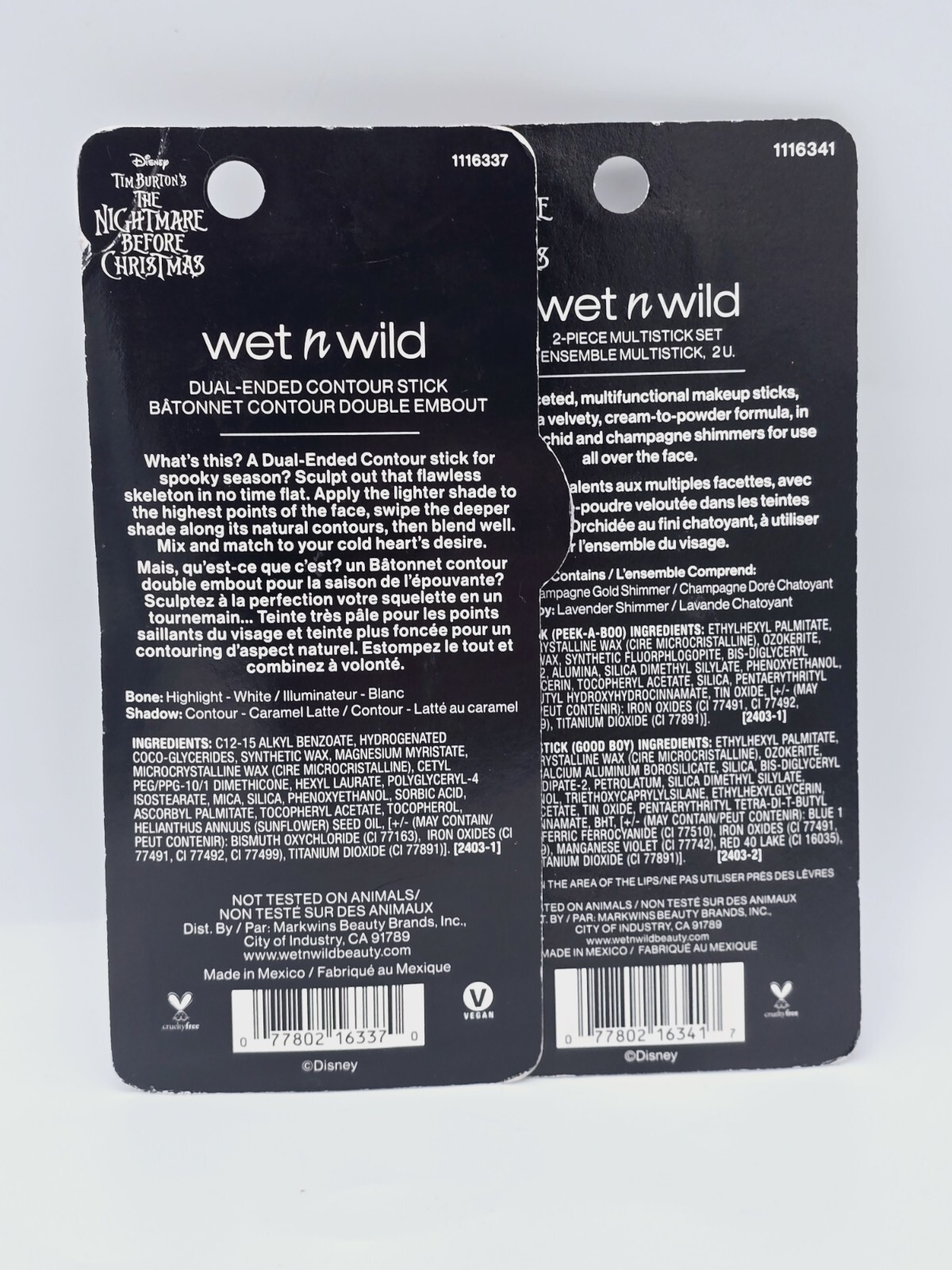 Wet N Wild Nightmare Before Christmas LIMITED EDITION Makeup 2 Pieces Total