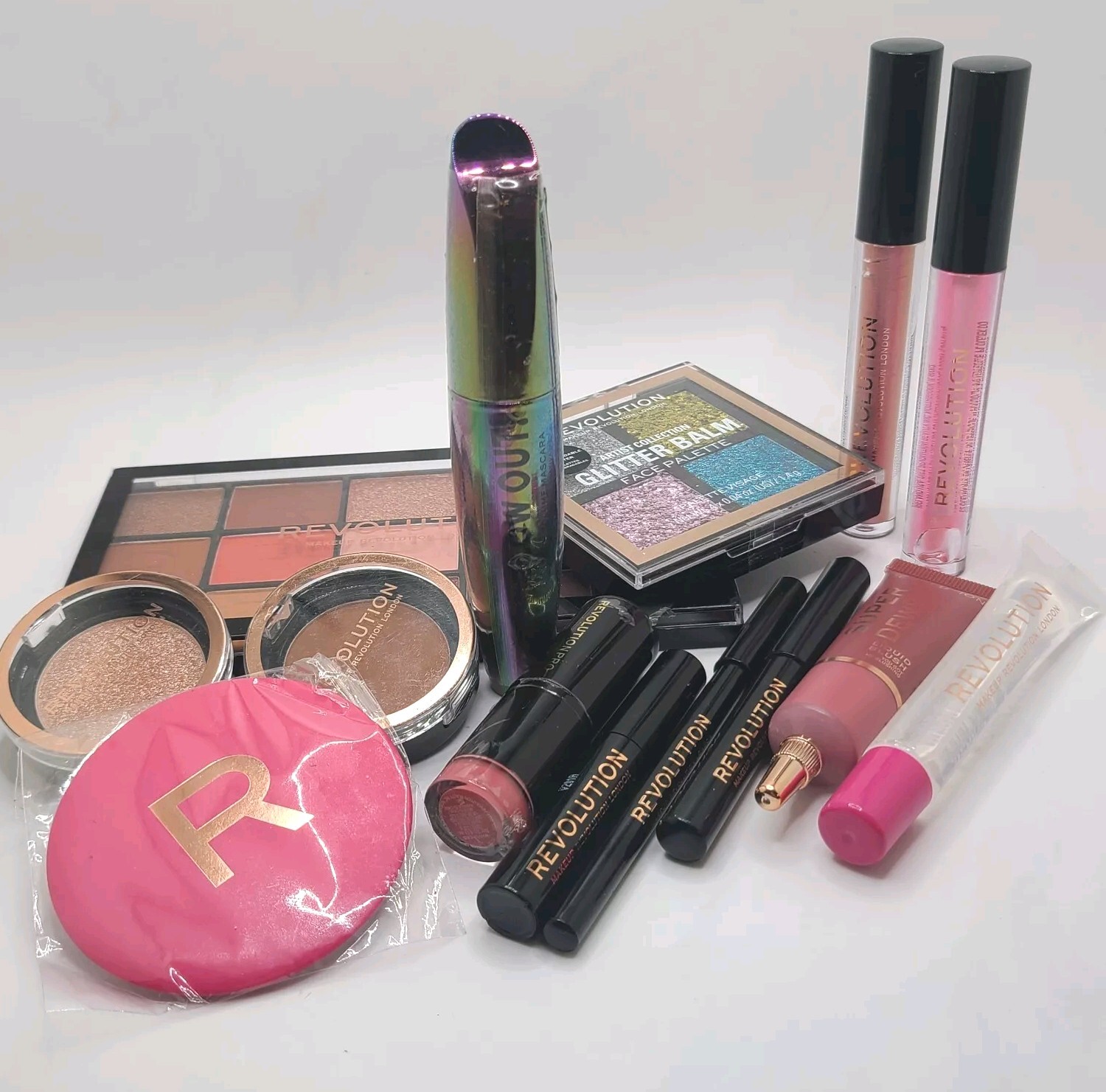 Revolution Makeup Mixed LOT OF 14 Eyes, Lips, Face – Palettes & Compacts READ