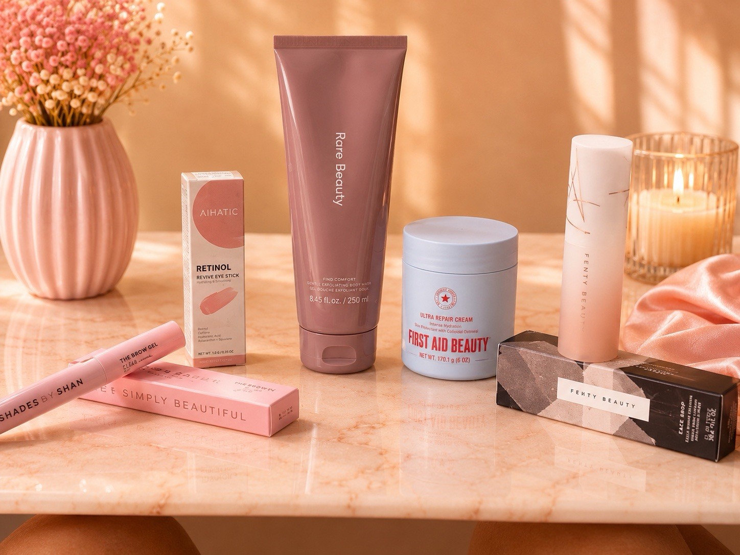 Rare Beauty + Fenty Beauty + First Aid Beauty Makeup & Skincare Bundle New