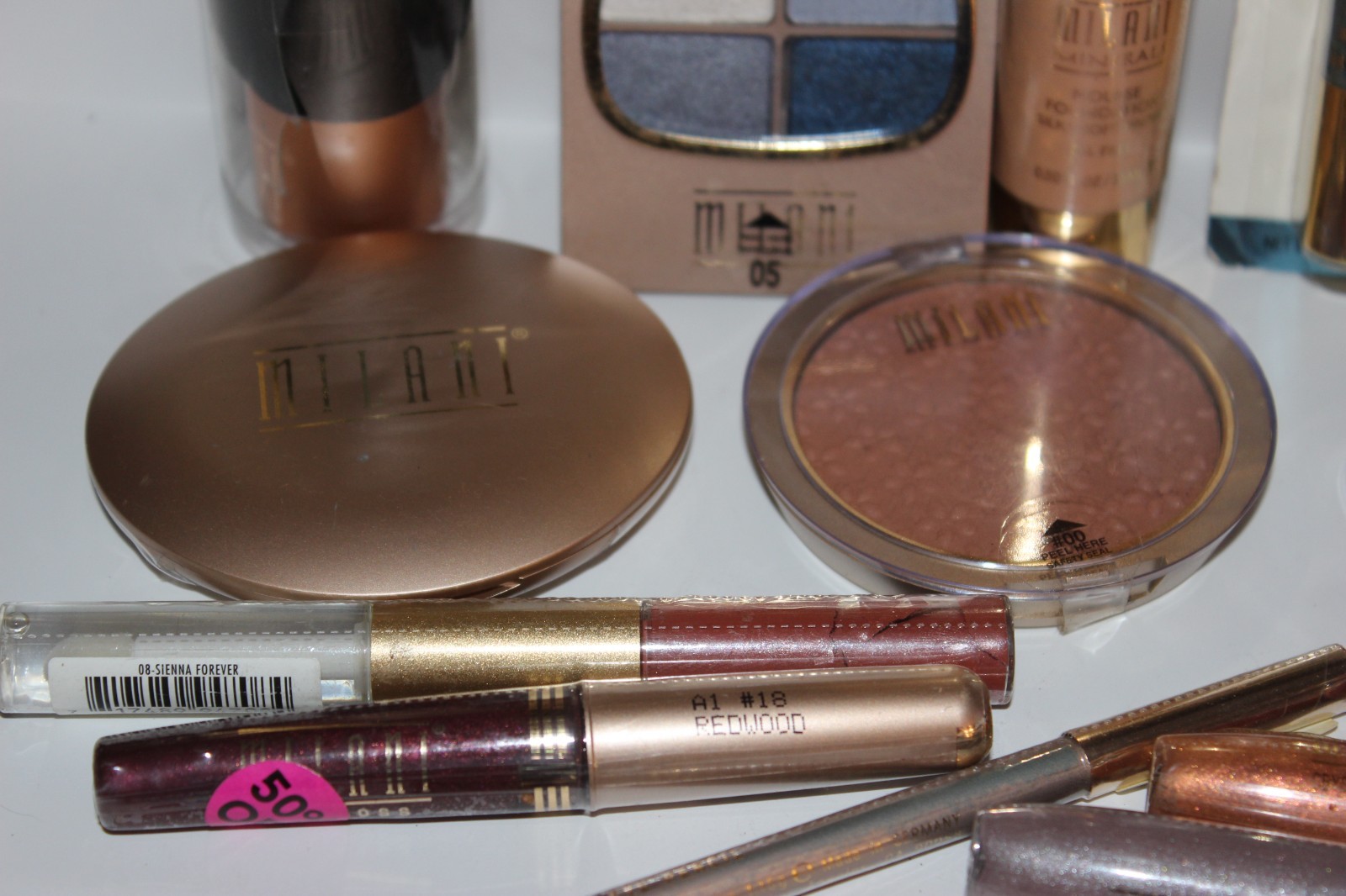 Huge 16 Lot Milani Assorted Eye Shadow, Lips, Loose & Pressed Powder, Mineral
