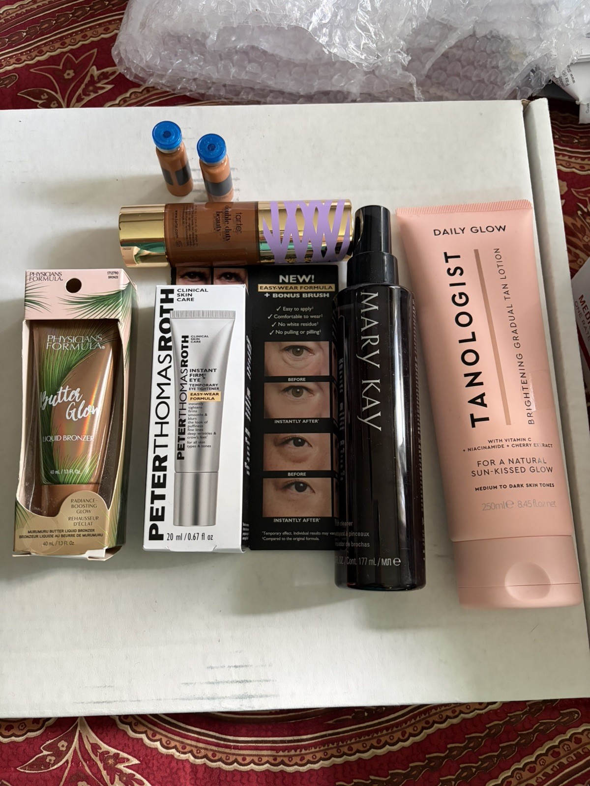 Beauty/Skincare 7 Pc lotFace Tape, Eye firm,Bronzer,Selftan, MaryKay brushcleane