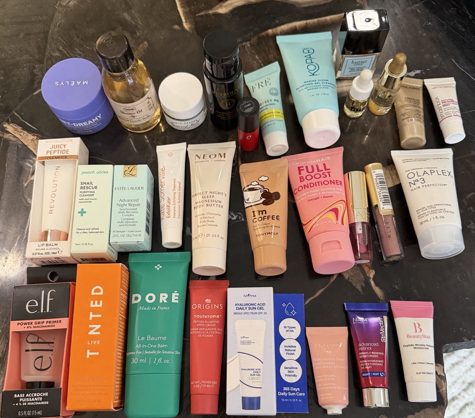 Lot 30 Deluxe / Travel Size Hair, Skin Care, Makeup Beauty Product Samples