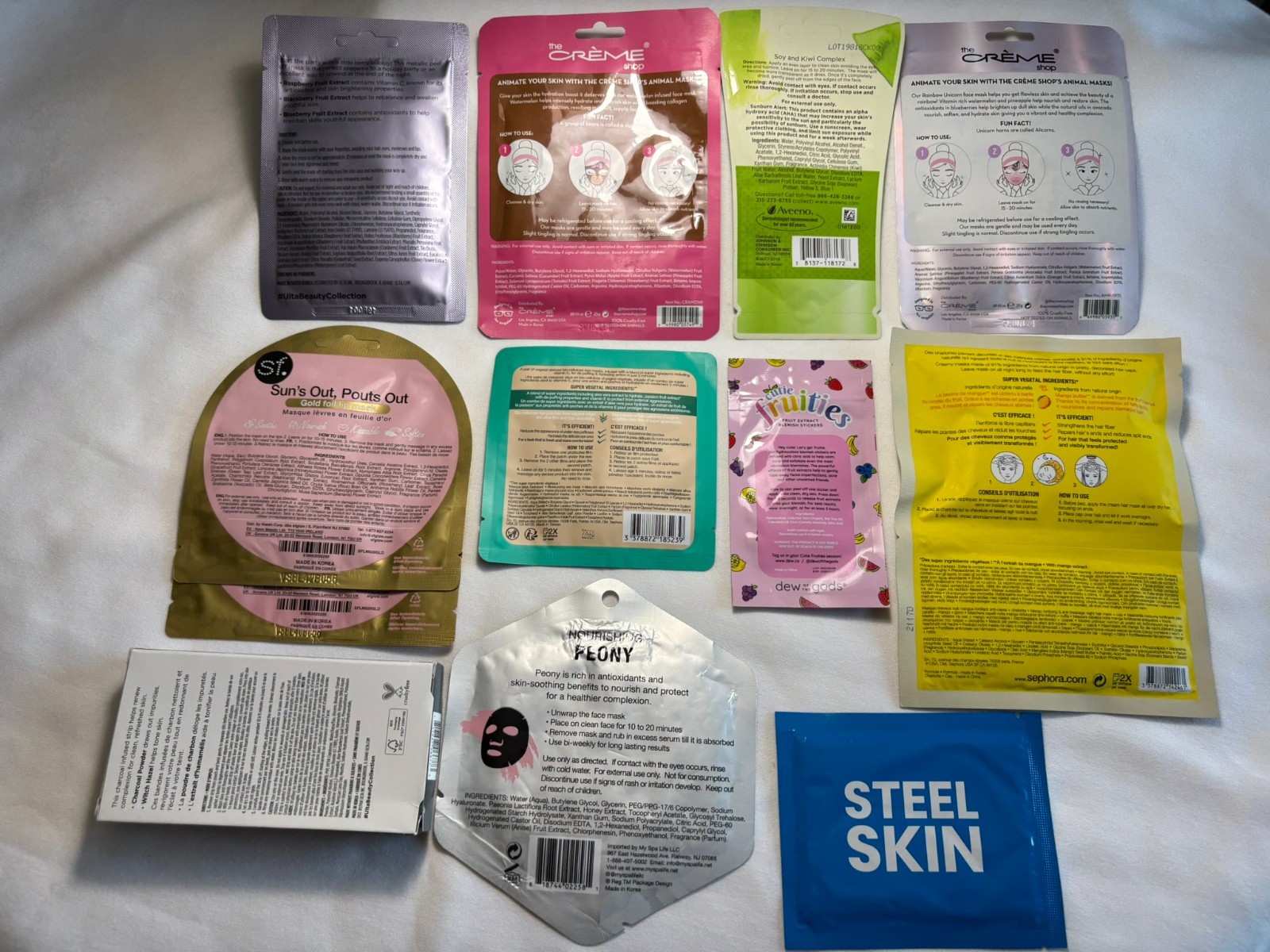 11 Pc Facial Skincare, Hair, Eye, Nose, Lips, Face Masks – Sephora, Ulta, Creme