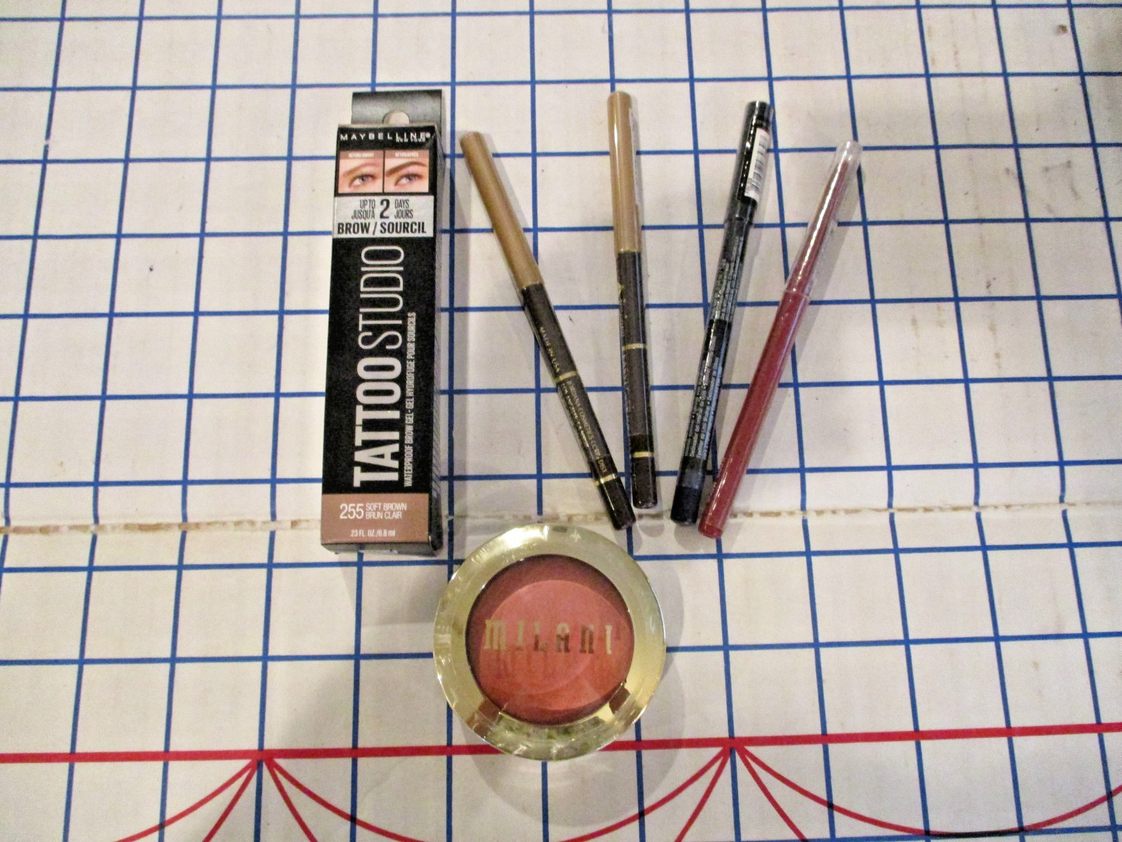 Lot 6 NEW Sealed Eye/Lip/Cheek Make-up Items: MILANI/MAYBELLINE/NYX/JORDANA/JOAH