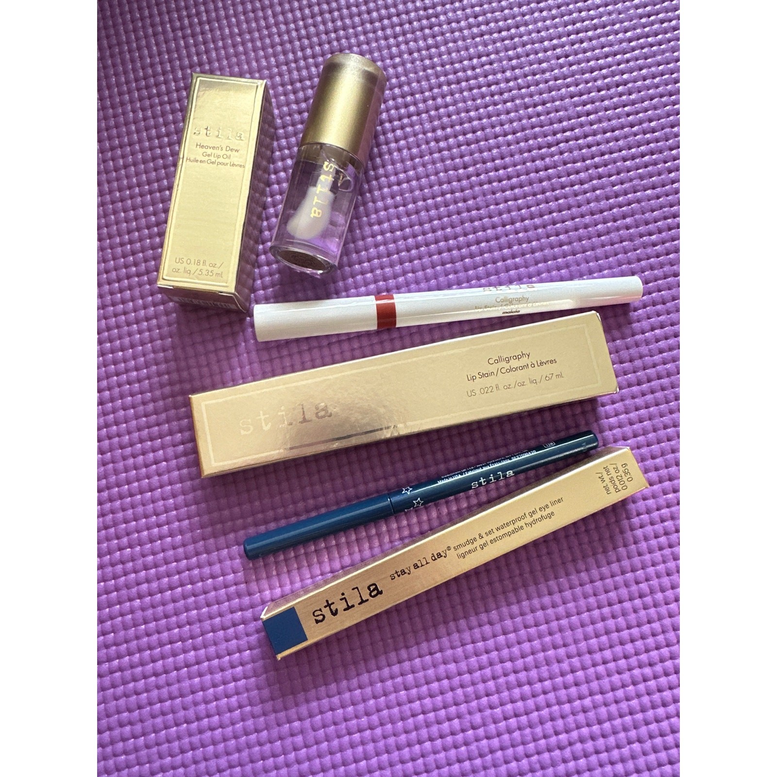 Stila Makeup Bundle Lot Gel Lip Oil, Lip Stain & Waterproof Gel Eye Liner NEW