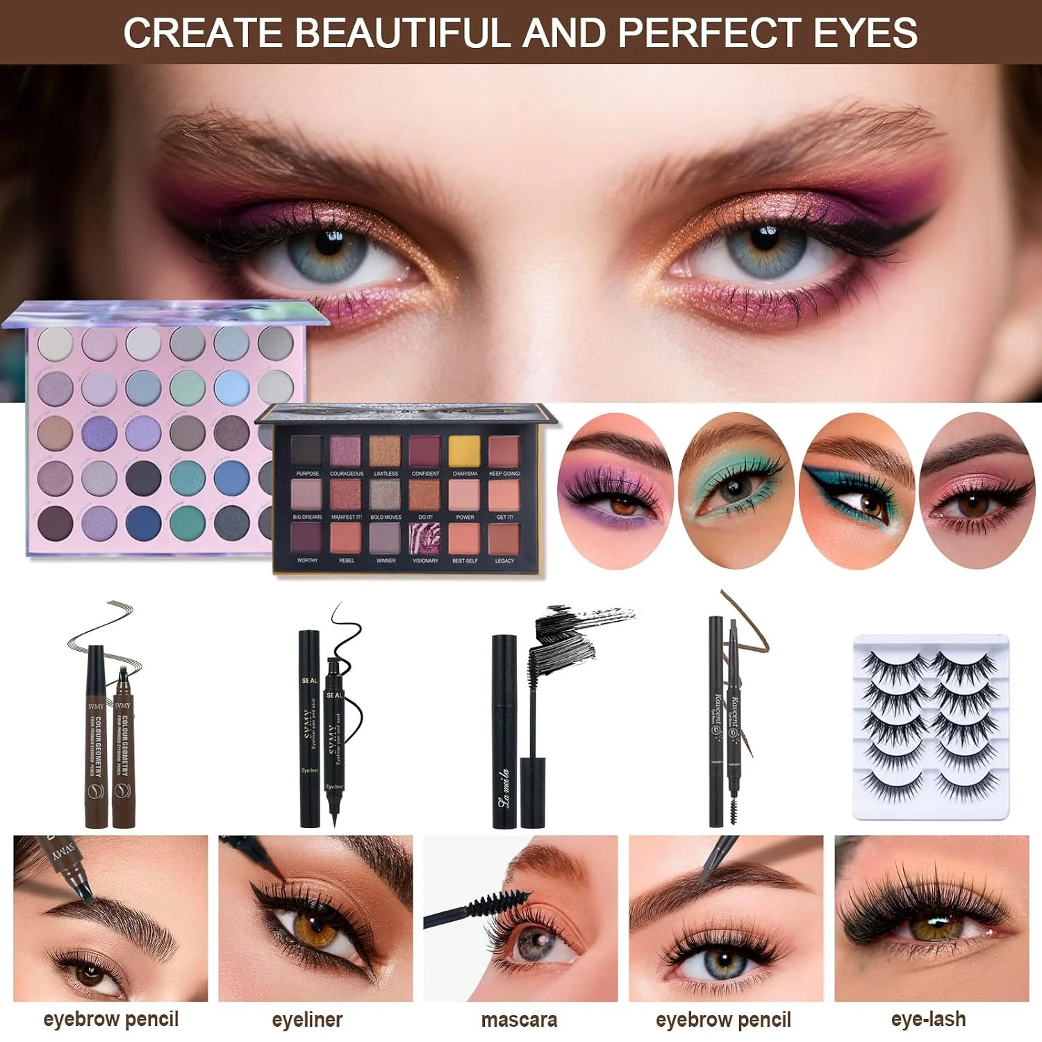 All‑In‑One Makeup Kit for Women – Full Professional Beauty Set, Eyes Lips Face,