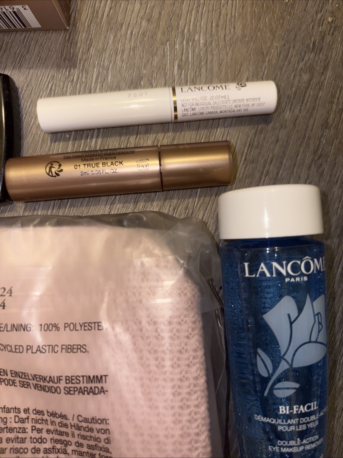 Lancôme Beauty Lot Absolue Soft Cream 15ml+Eye Cream+Blush Subtil+Bi-Facil+Pouch