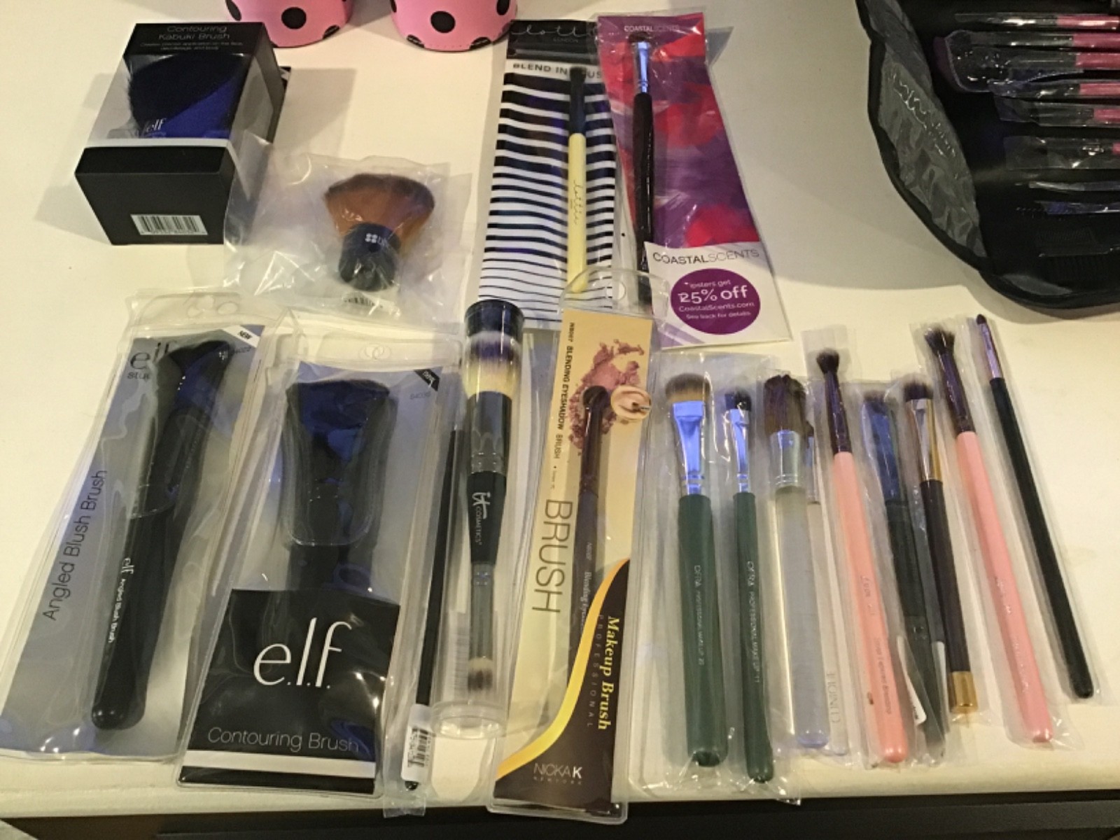 New Large Mixed Makeup Brush Lot bhcosmetics ELF it cosmetics
