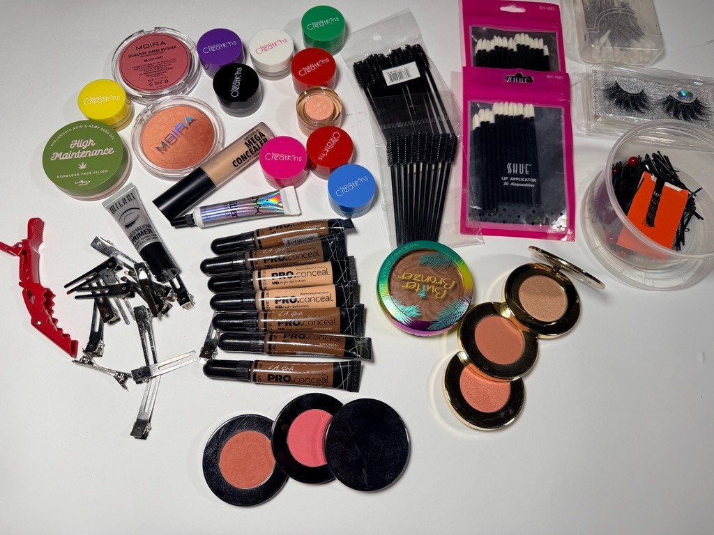 Large Makeup Bundle — Concealers, Blush, Bronzer, Applicators, Lashes + More