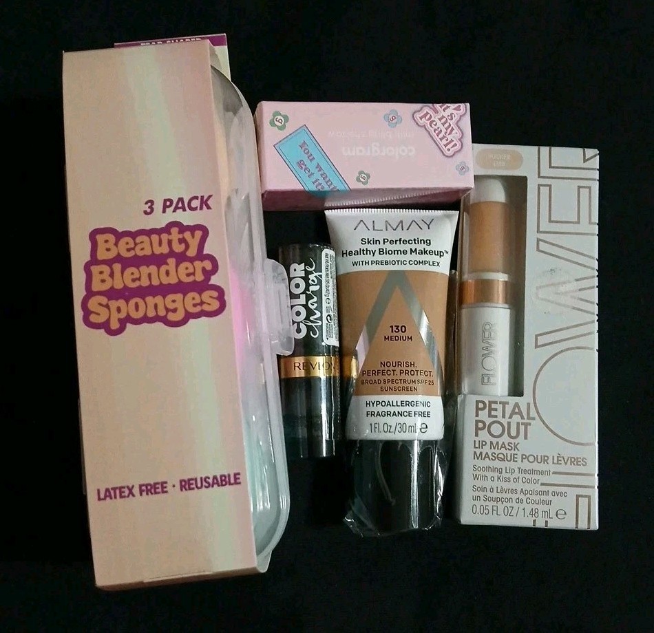 Makeup Cosmetics Lot 5 Pieces Almay Colorgram Shadow Revlon Lipstick Flower