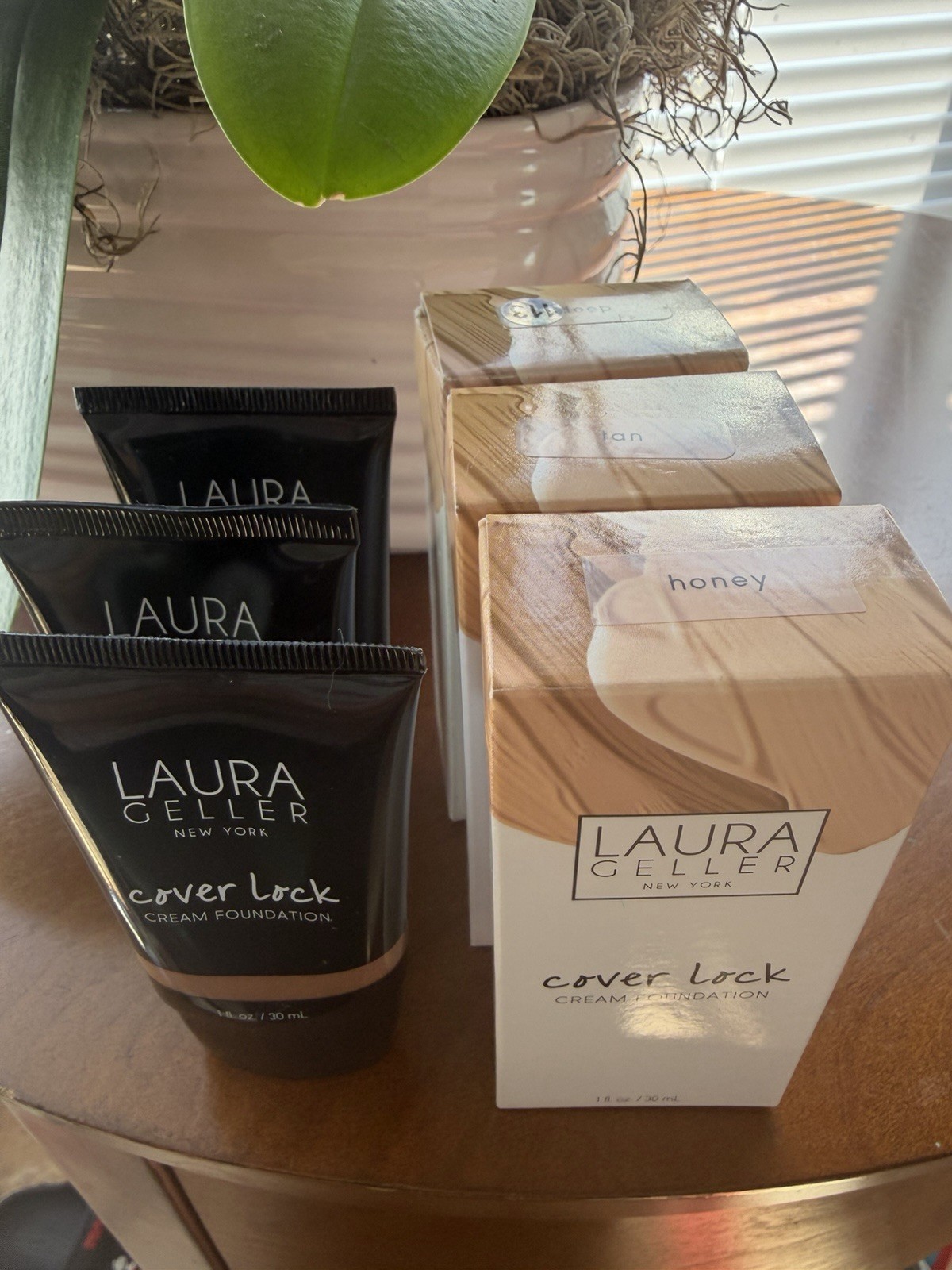 Laura Geller Cover Lock Cream Foundation Full Size Mixed Lot Tan Honey Deep