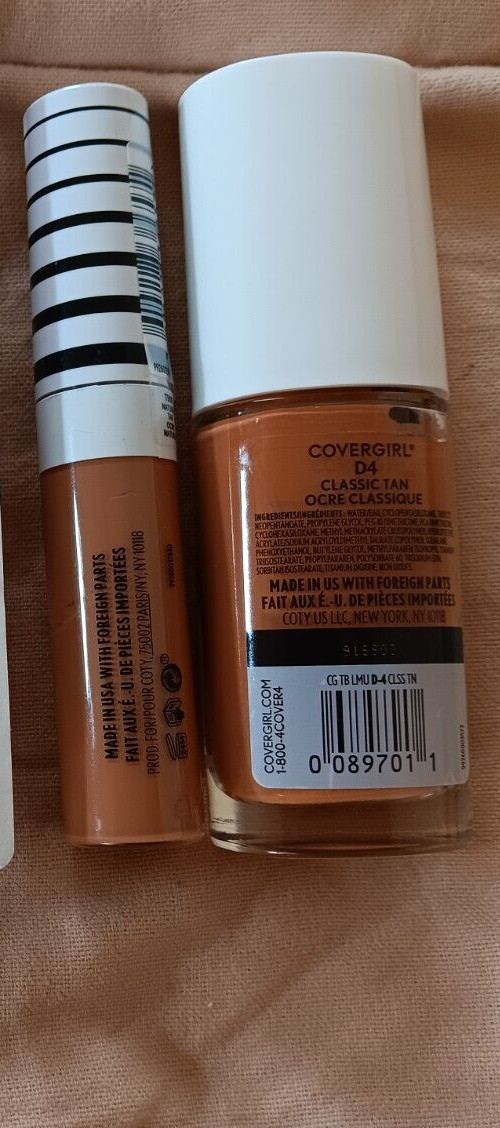 Covergirl Natural Tan T500 Trublend Concealer Classic Tan D4 Foundation Lot