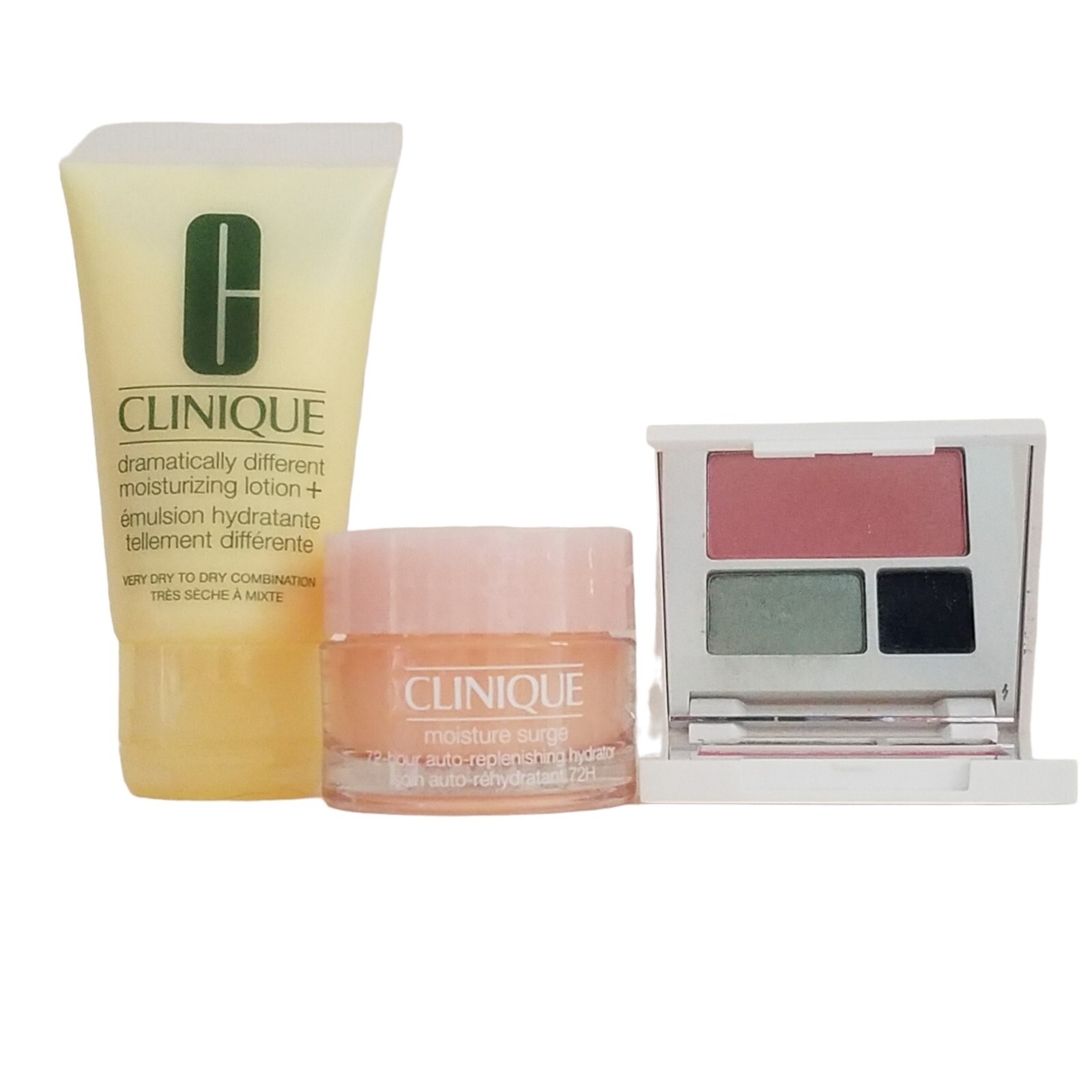 CLINIQUE LOT Dramatically Different Lotion Moisture Surge Eyeshadow Travel Size