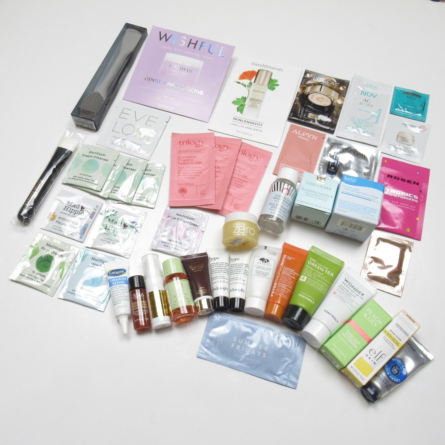 40+ Skincare Sample Lot TONYMOLY Water Cream Mad Hippie Belif True Cream Farmacy