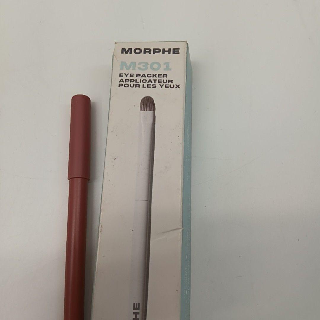Morphe M309 Eye Packer Small Paddle Eyeshadow Brush + Lip Pencil Full Size Set
