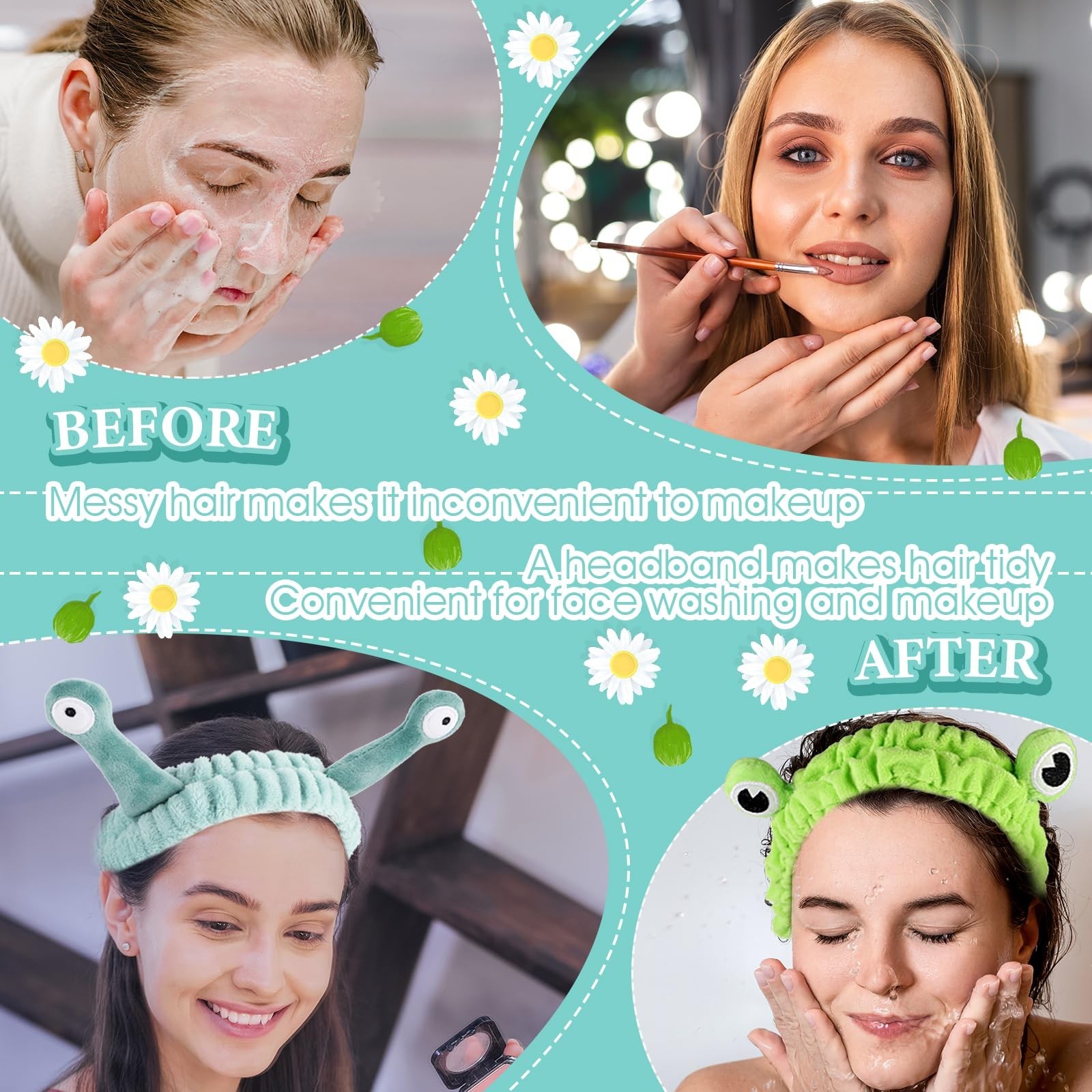 3 Pieces Face Wash Hairband Spa Headband Facial Makeup Hair Band Skincare Hea…