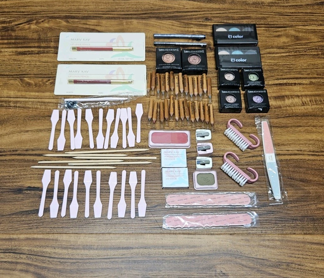 Large Lot Mary Kay Samples Lips Eyes Nails Demonstrator Items Sharpeners Makeup