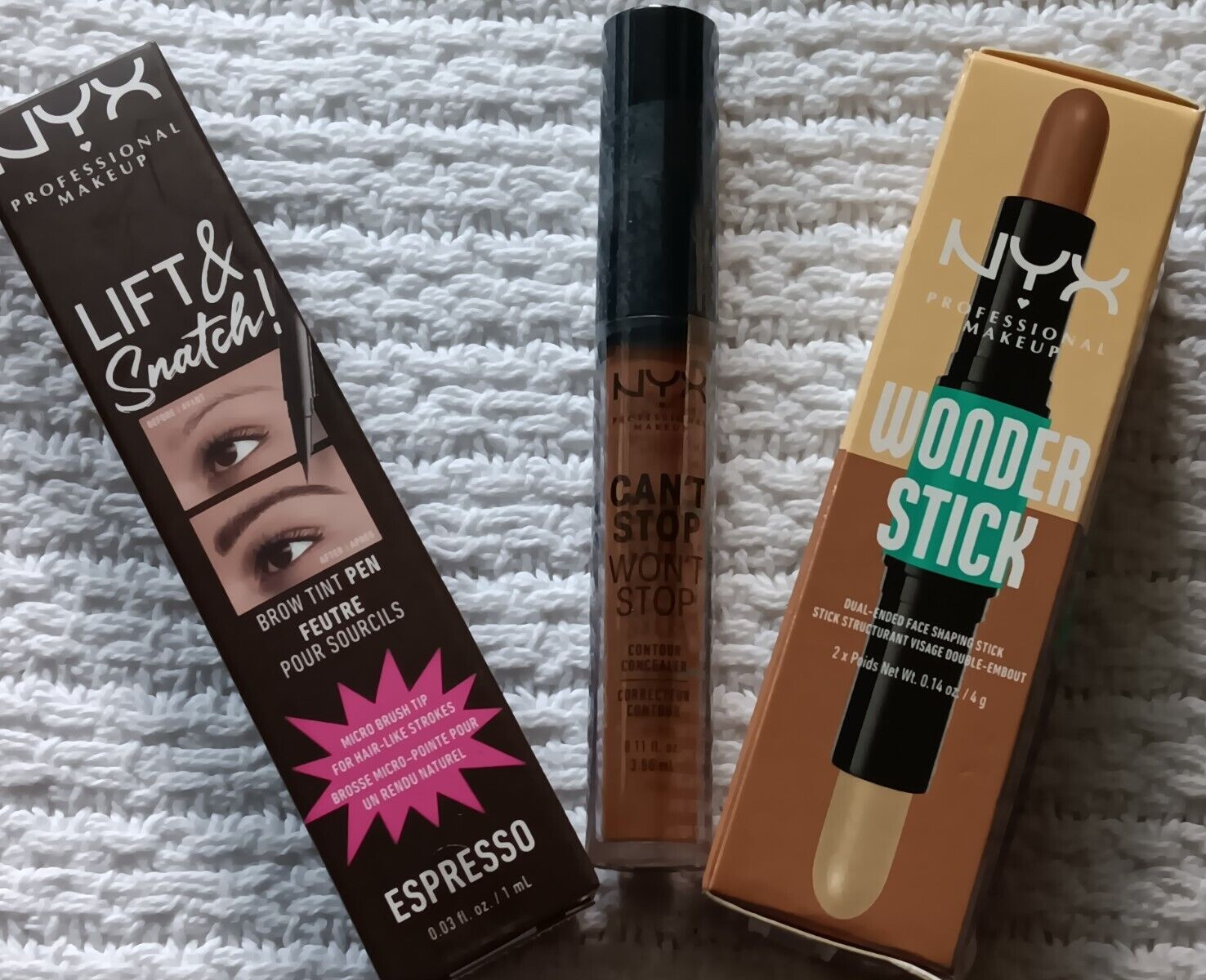 NYX Wonder Stick Universal Light Walnut Concealer Espresso Brow Tint Pen Lot