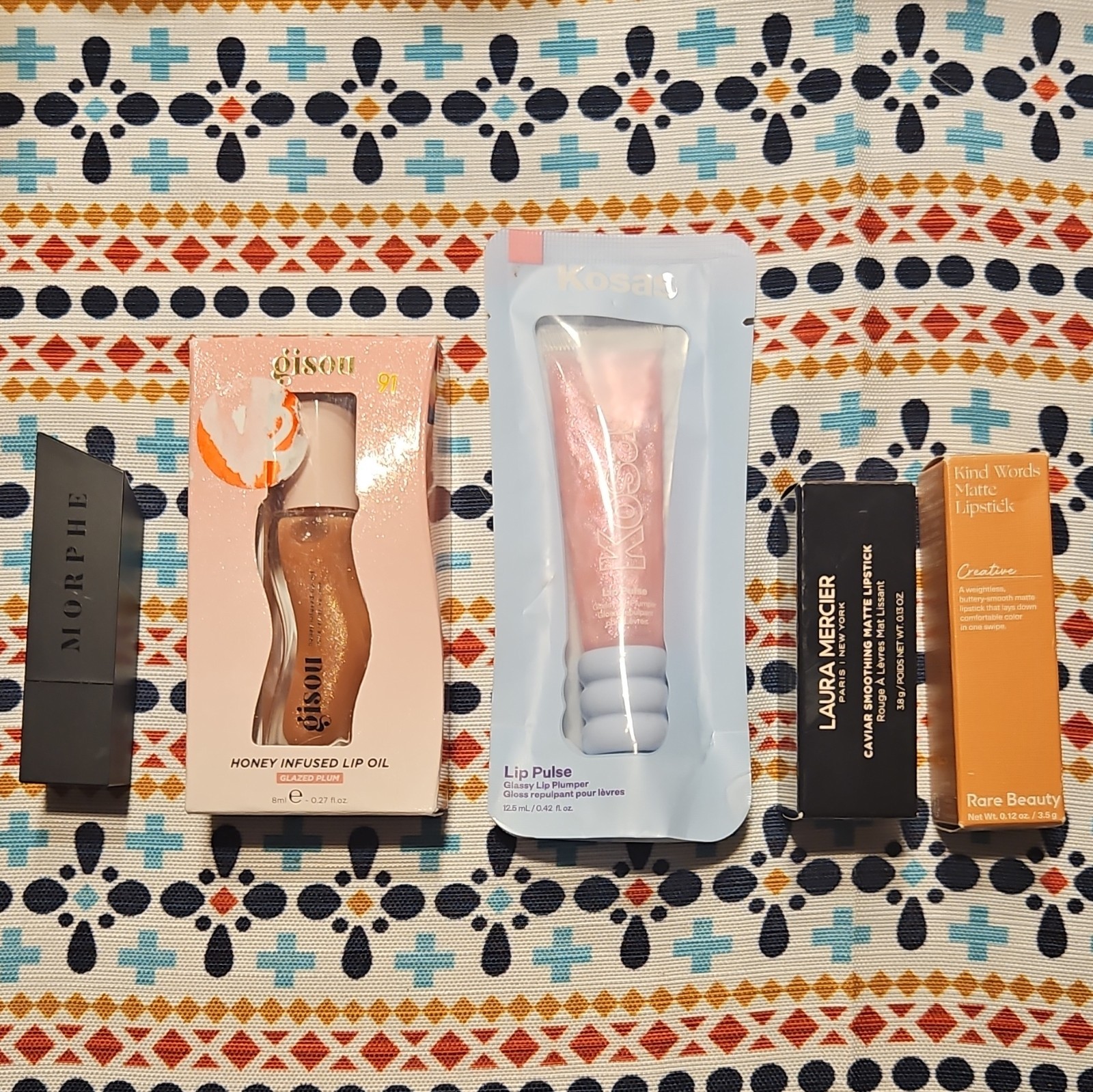 Assorted Lip Bundle -Rare Beauty, Laura Mercier, Kosas, Gisou, Morphe