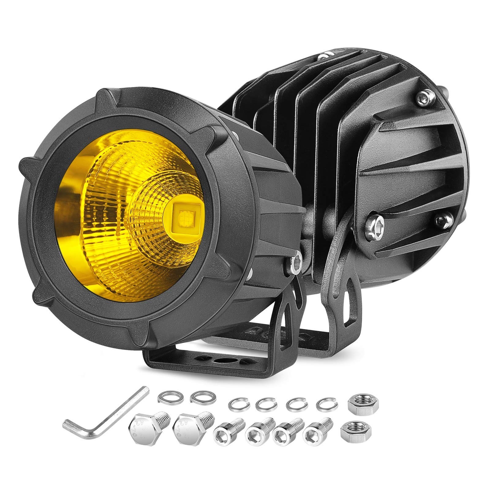 LED Driving Lights Amber, Nirider 2PCS 50W Round 3.5 Inch Fog Lights Yellow S…