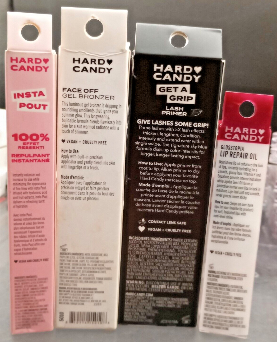 (LOT OF 4) Hard Candy Assorted – Face / Lash Primer / Lip Gloss – #H&B 300