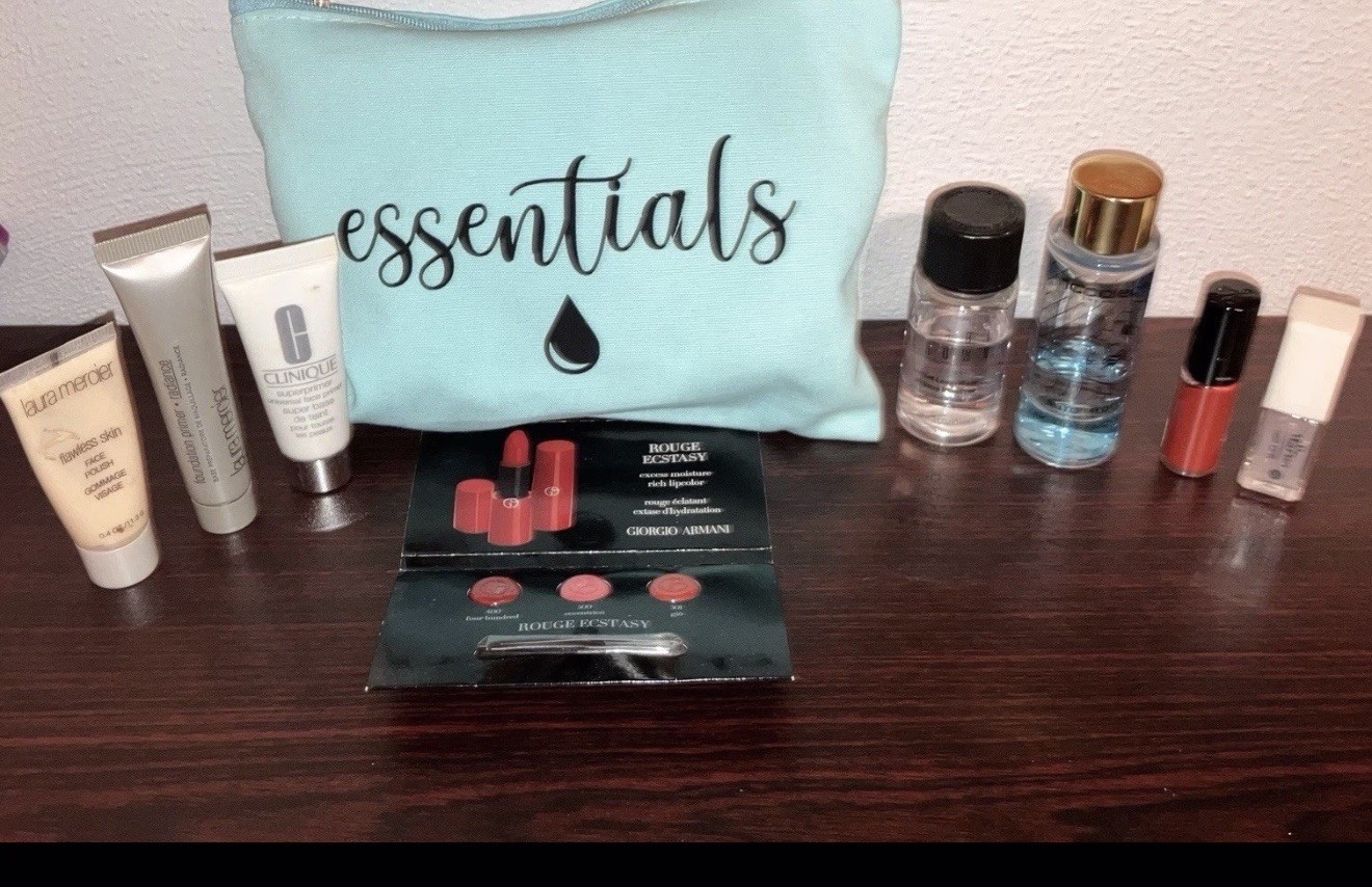 13pc Designer Beauty Lot: Clarins Skincare, Laura Mercier, Armani, Bobbi Brown