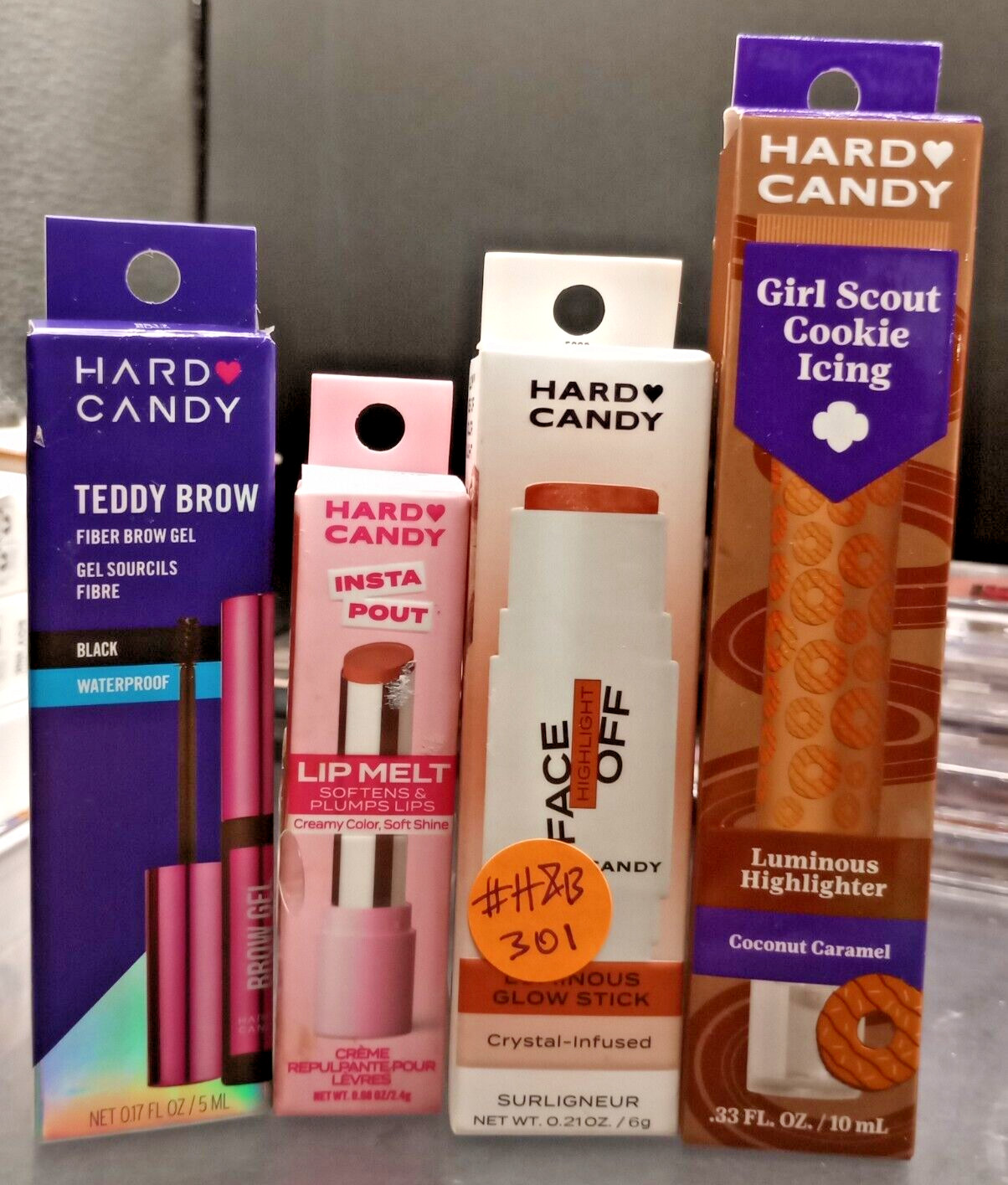 (LOT OF 4) Hard Candy #Assorted – Lips / Face & Waterproof Brow Gel #H&B 301
