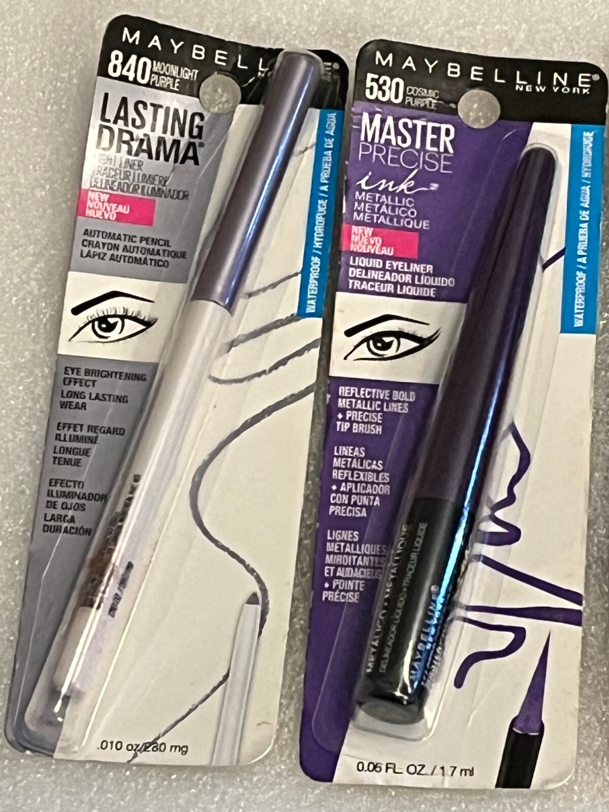Lot of 6 Eyeliners Pencil, Liquid by Maybelline, Revlon, Full Spectrum Covergirl