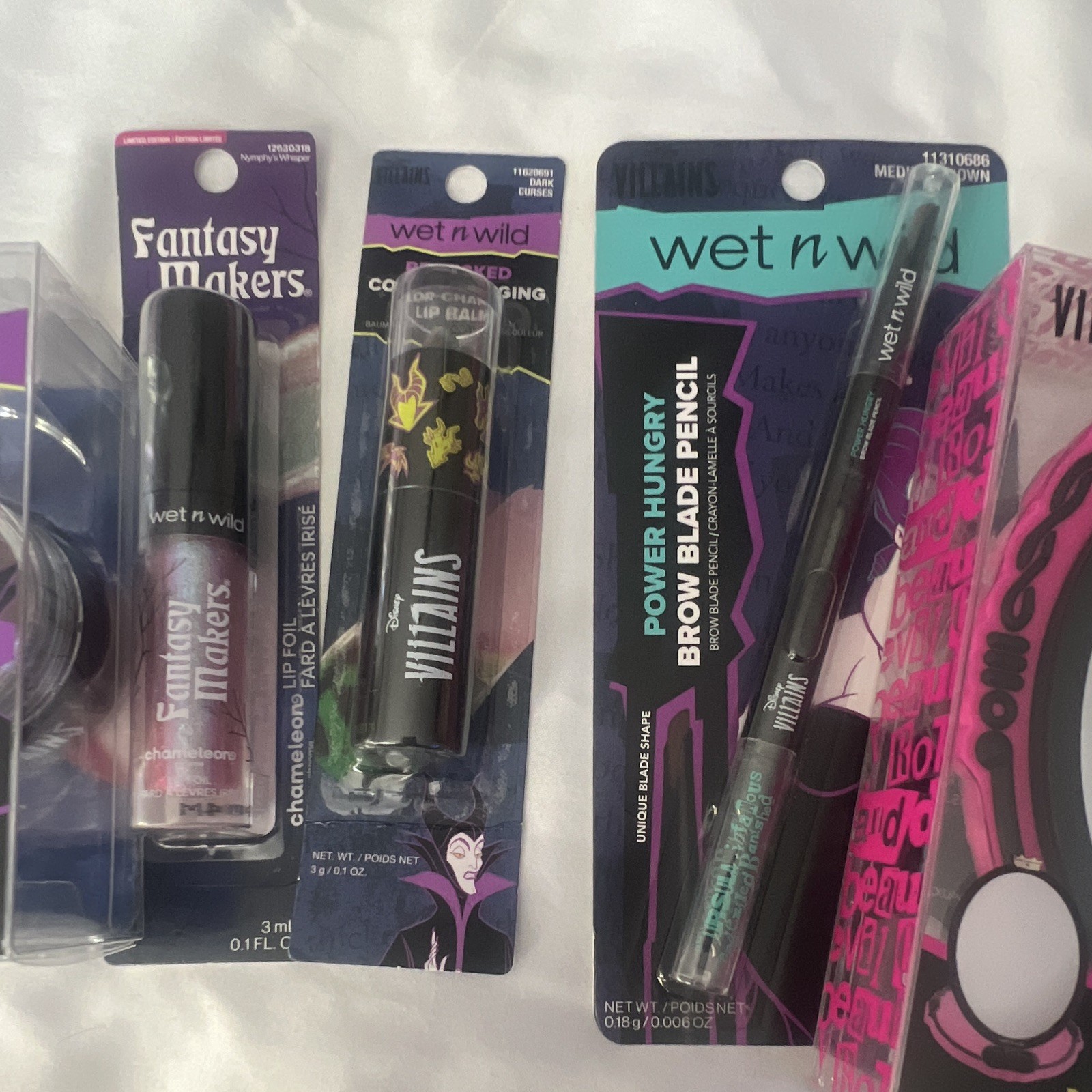 Wet n Wild Cream Blush, Lip Foil, Lip Balm, Brow Pencil, Vanity Mirror Lot