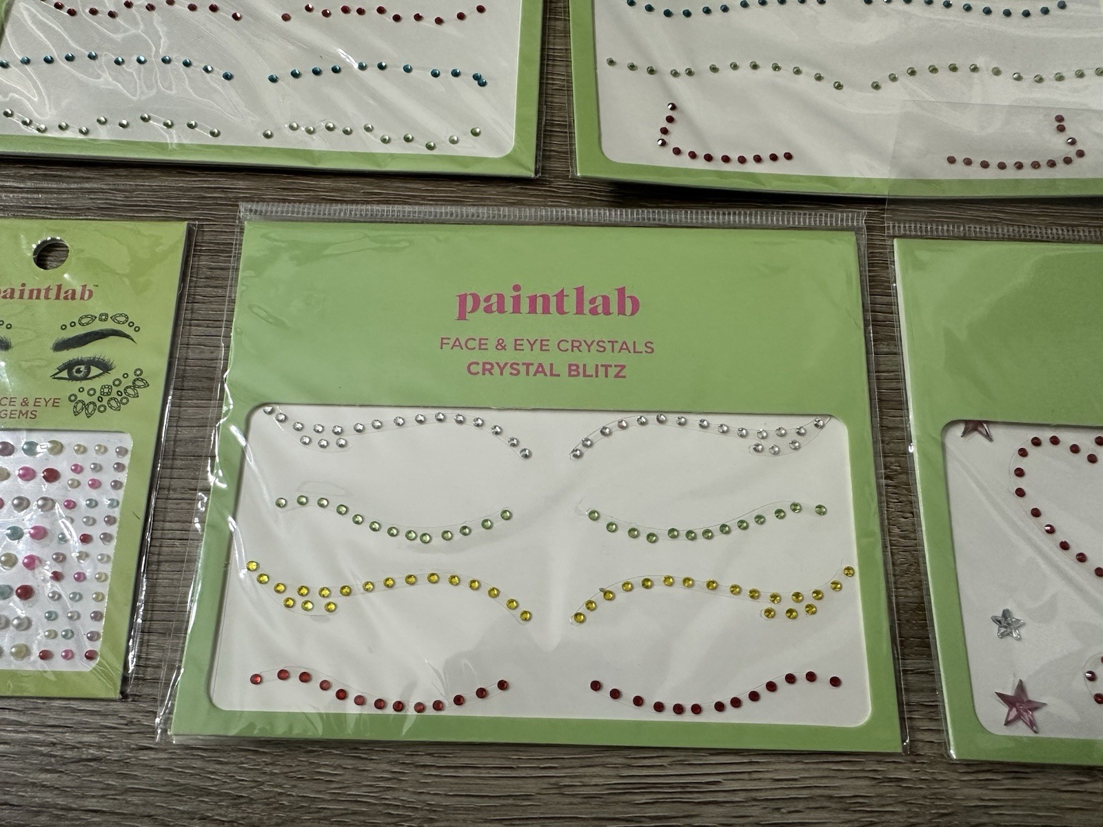 PaintLab Face & Eye Gems Self-Adhesive Makeup Crystal Rhinestones Lot Of 14 New