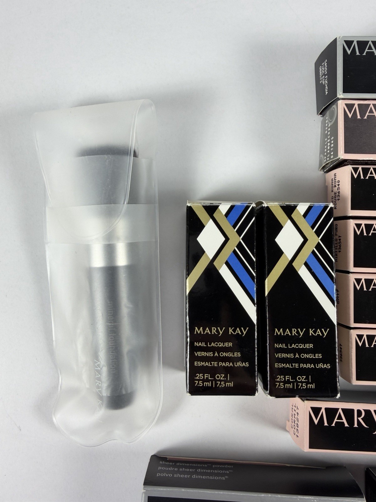 Lot of 16 Mary Kay Products – Matte Lipstick, Powder, Nail Lacquer, Cream – NOS