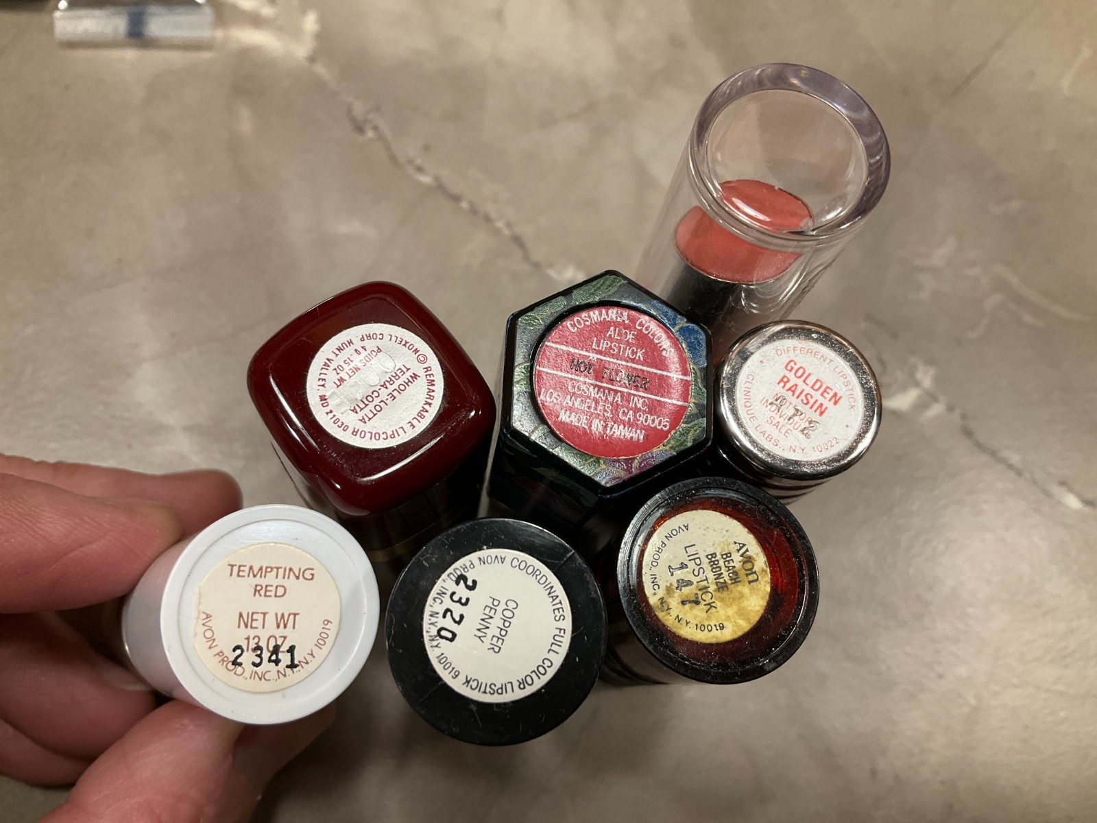 Large Avon Makeup Lot Silk Wrap Lip Stick Gloss eye liner Sampler Stackable