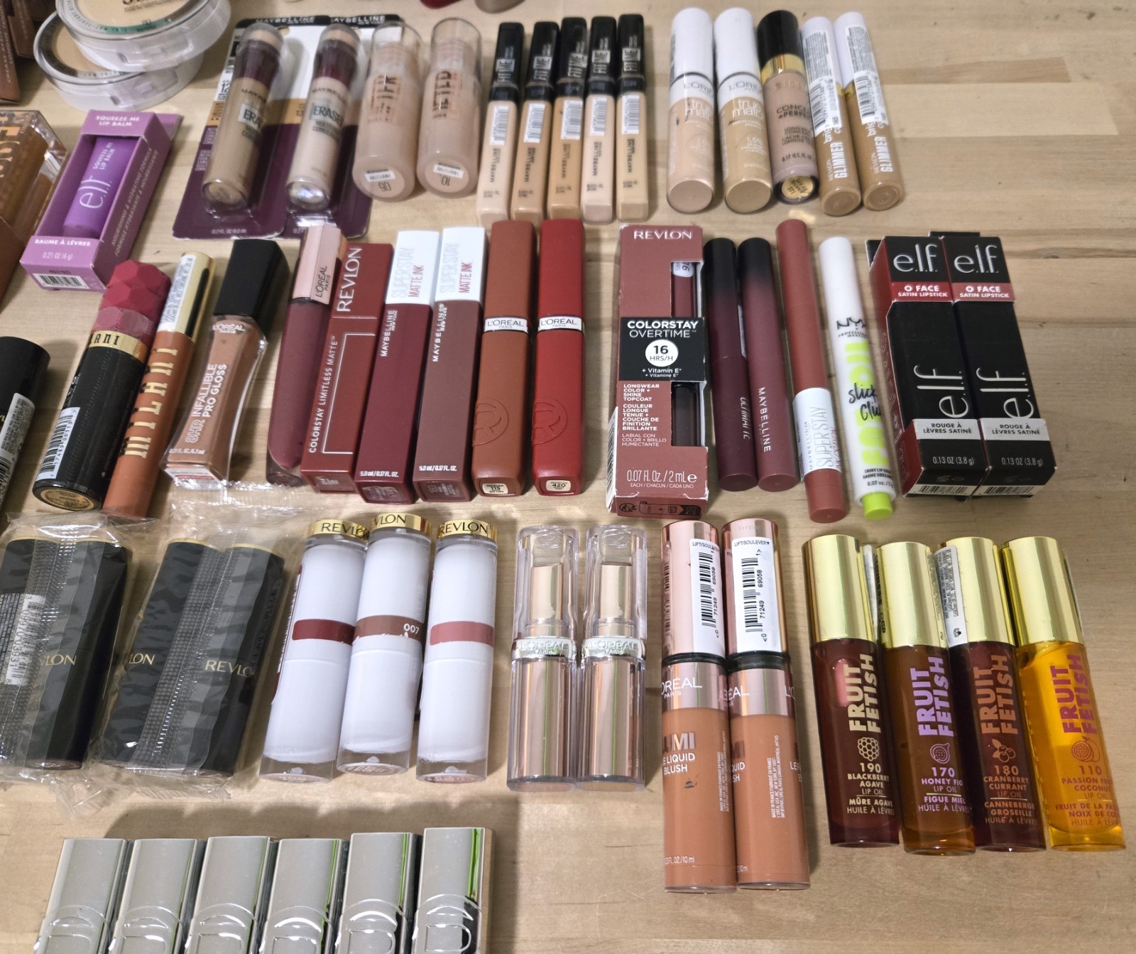 100 Pc Mixed Makeup Wholesale Lot – Revlon Elf Maybelline L’Oreal Milani Nyx