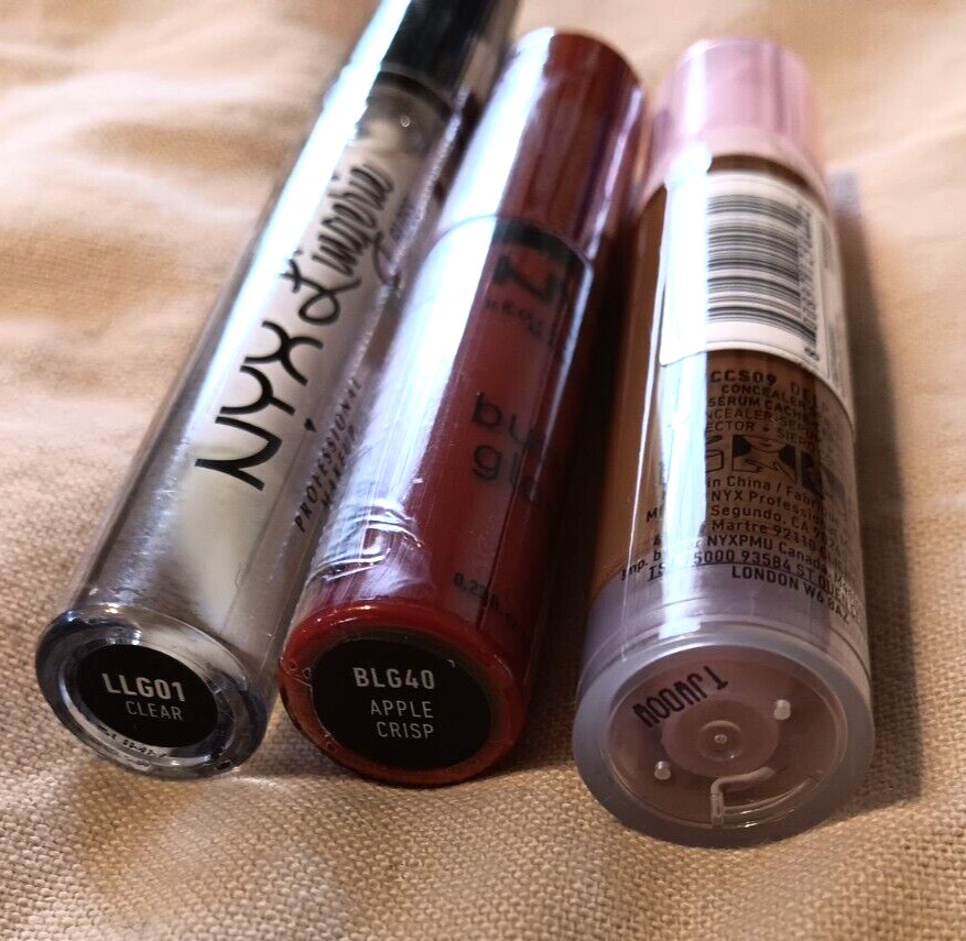 NYX Professional Makeup Lot Deep Golden Concealer Red Butter Gloss Clear Gloss
