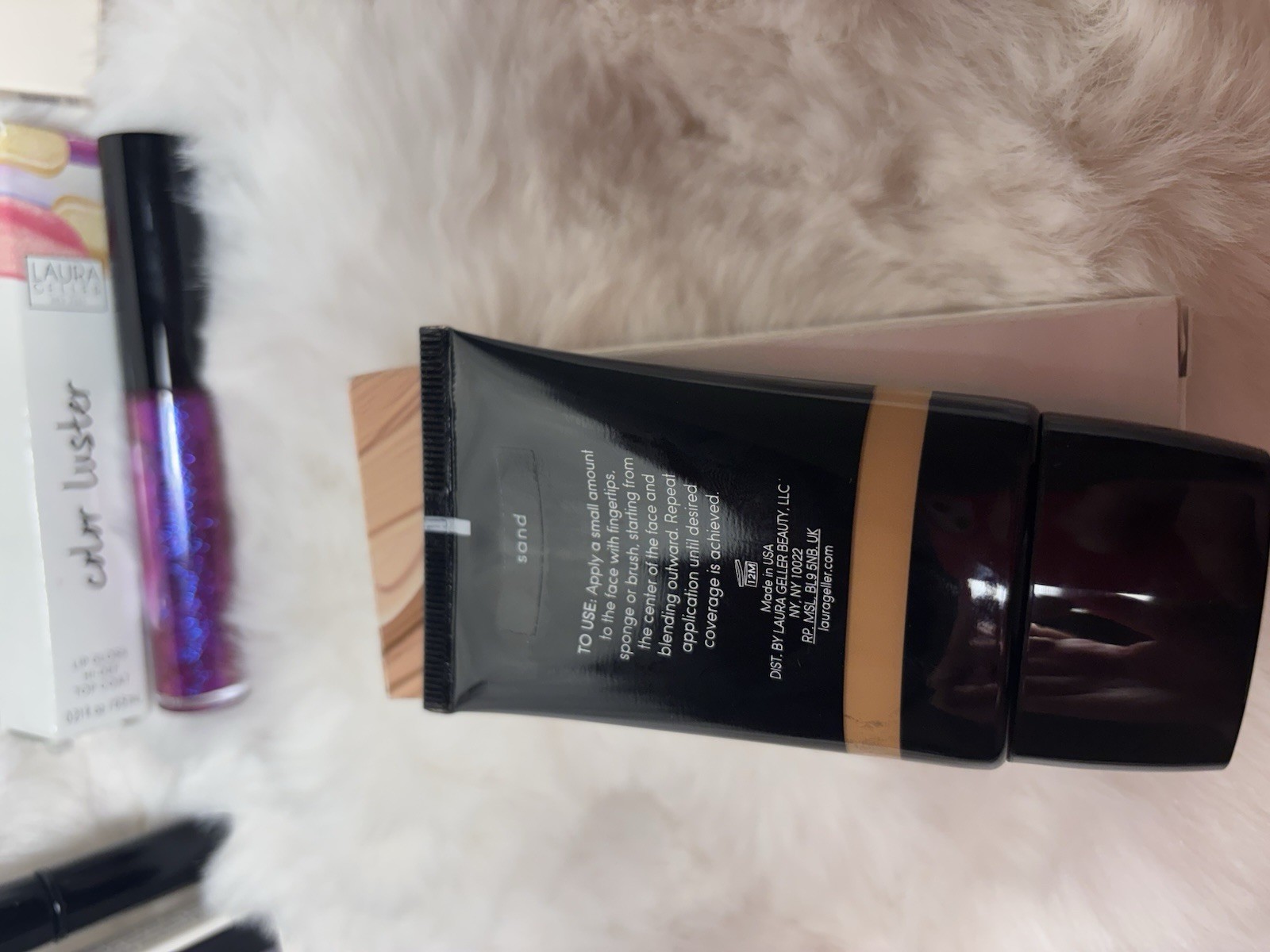 Laura Geller & REALHER Full Size Makeup Lot: Foundation, Concealer, Lip Gloss