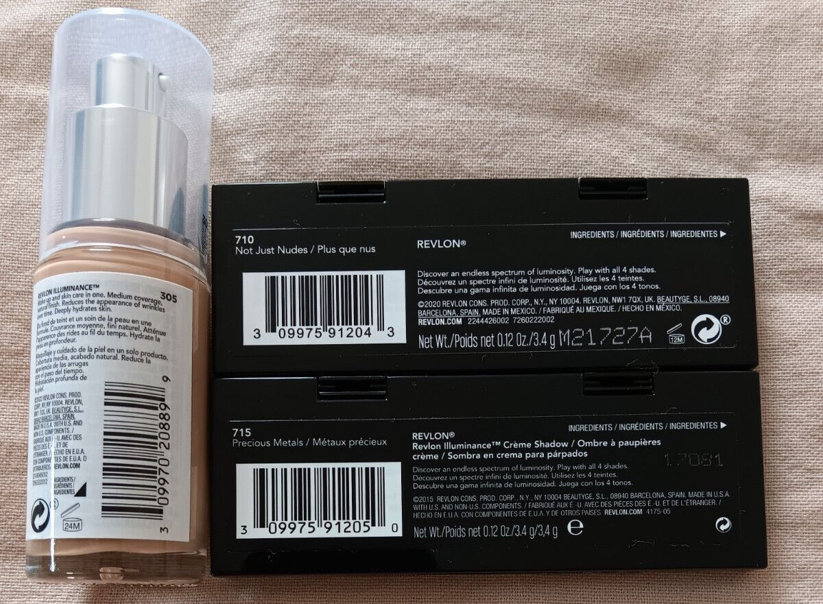 Revlon Illuminance Foundation 1 oz #305 Medium Sand Creme Shadow Palette Lot