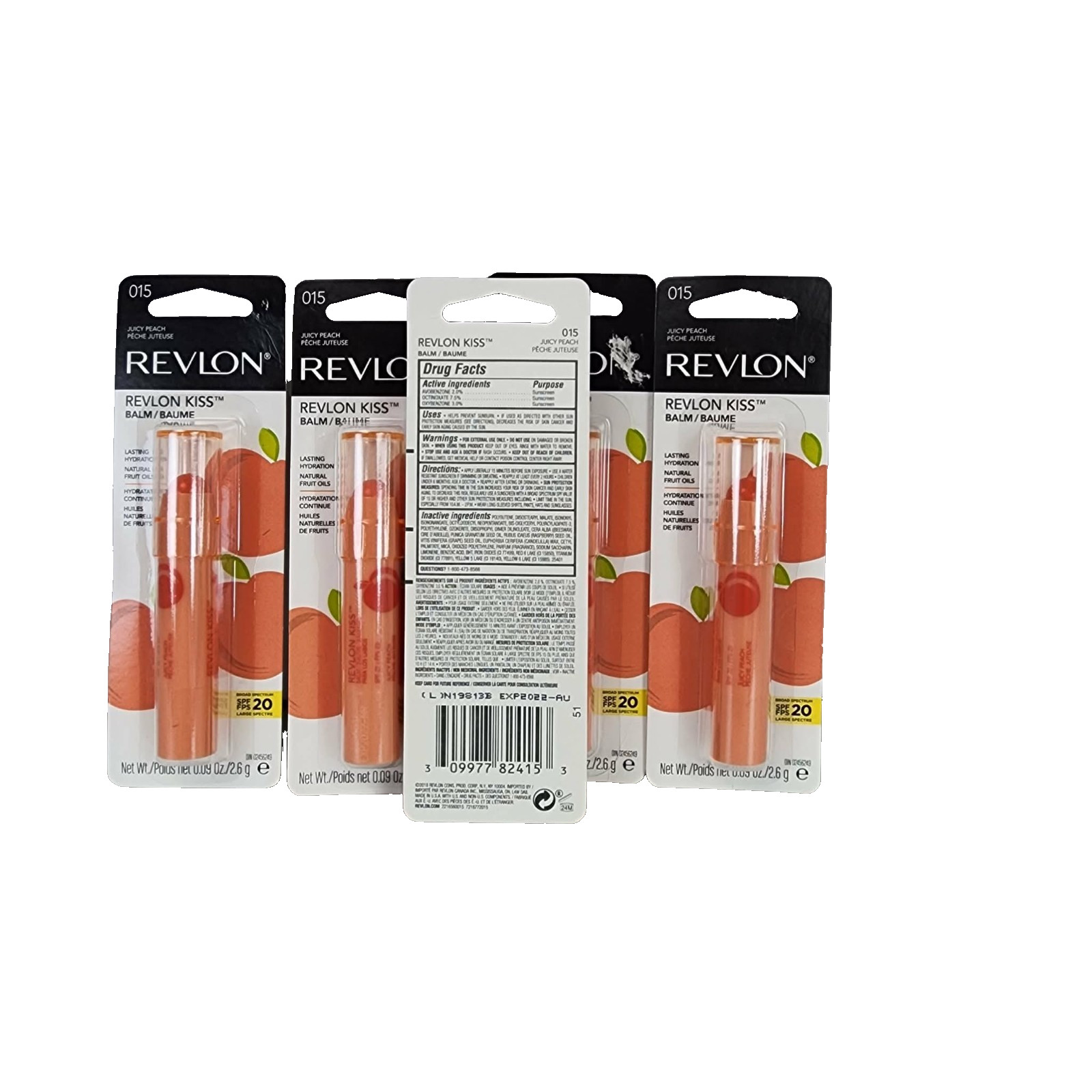 New Sealed Expired 2022 revlon kiss # 015 Juicy peach 5 pack