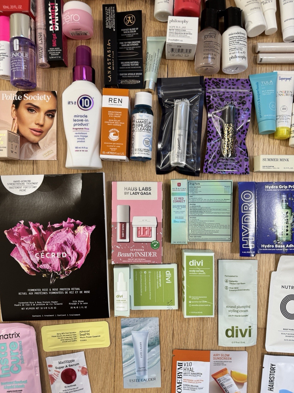High End Skincare Beauty Cosmetics Makeup Perfume Hair Sample Packets Lot 9 Lbs!