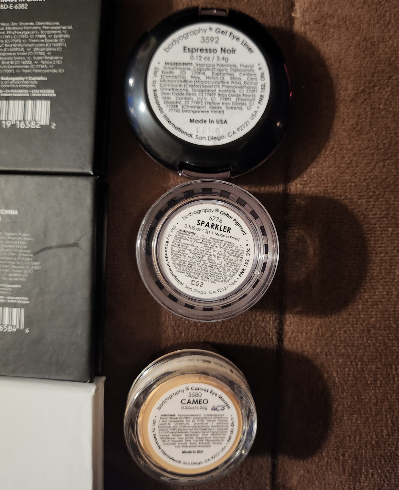 Bodyography Eye/face & Cheek Pallets + Gel Eyeliner Sparkler Canvas Eye Mousse