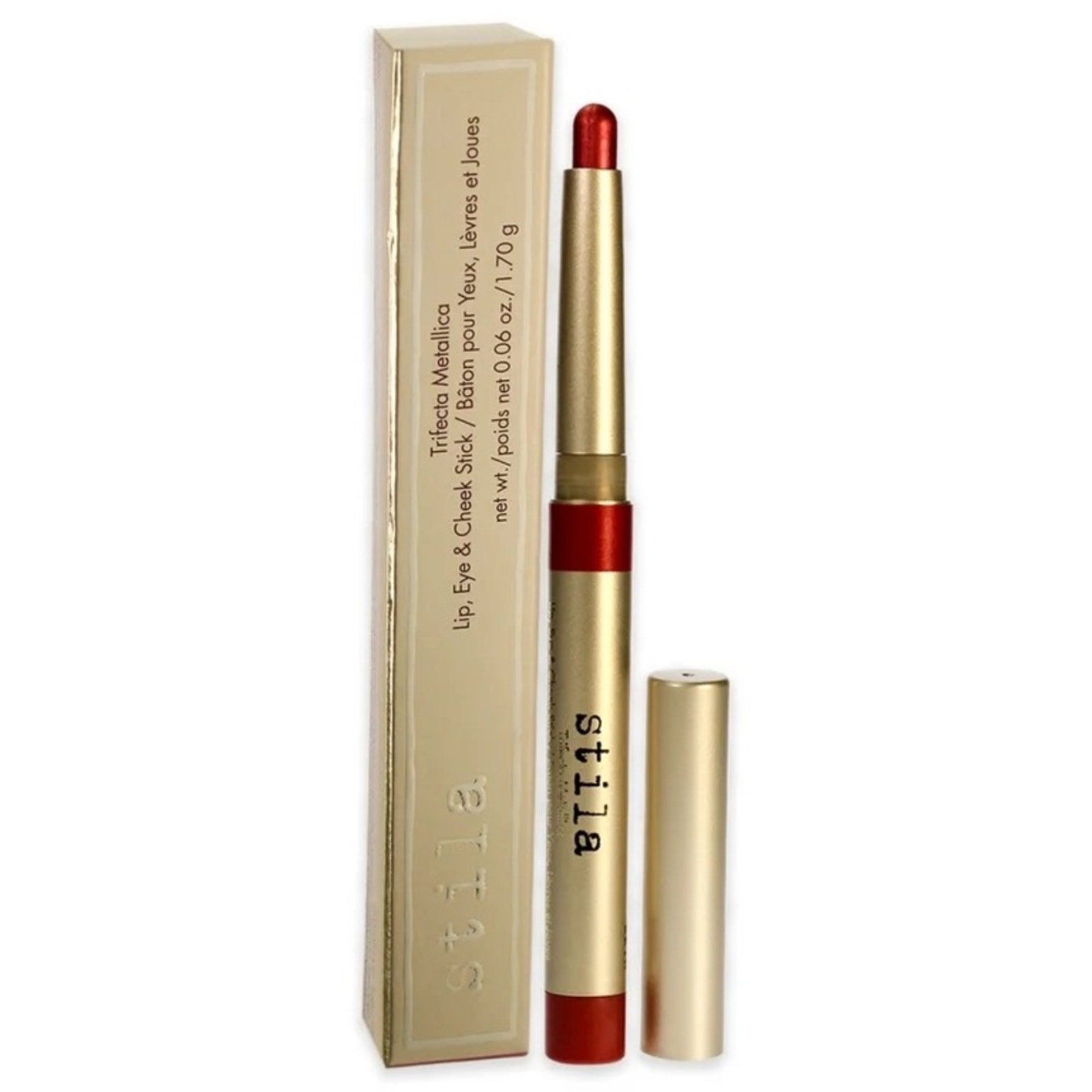 STILA Trifecta Metallica Lip Eye and Cheek Stick Pink Sapphire New in Box