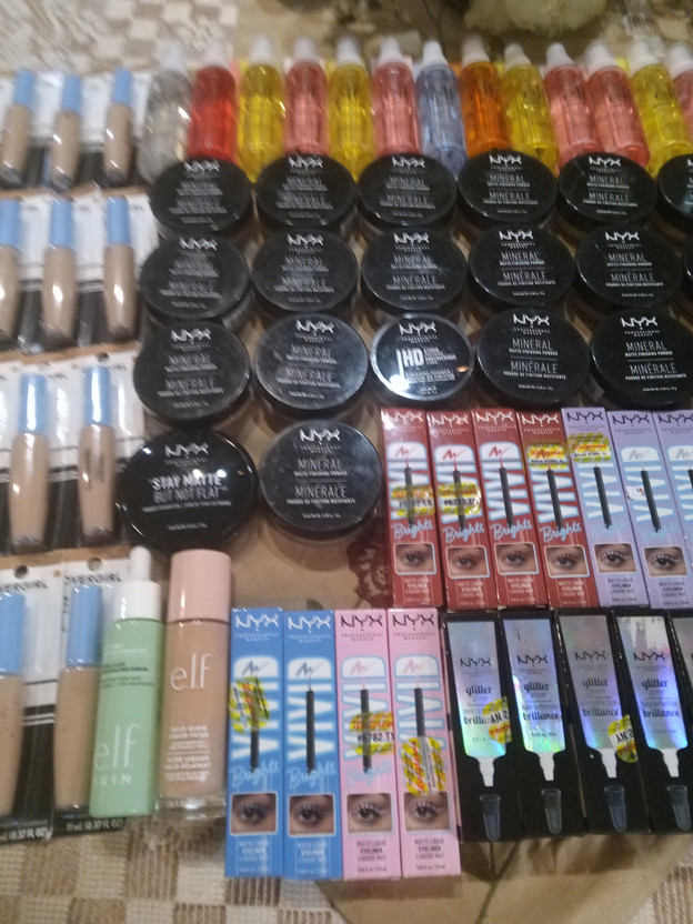 120 Piece wholesale Cosmetic lot- NYX, ELF, Covergirl