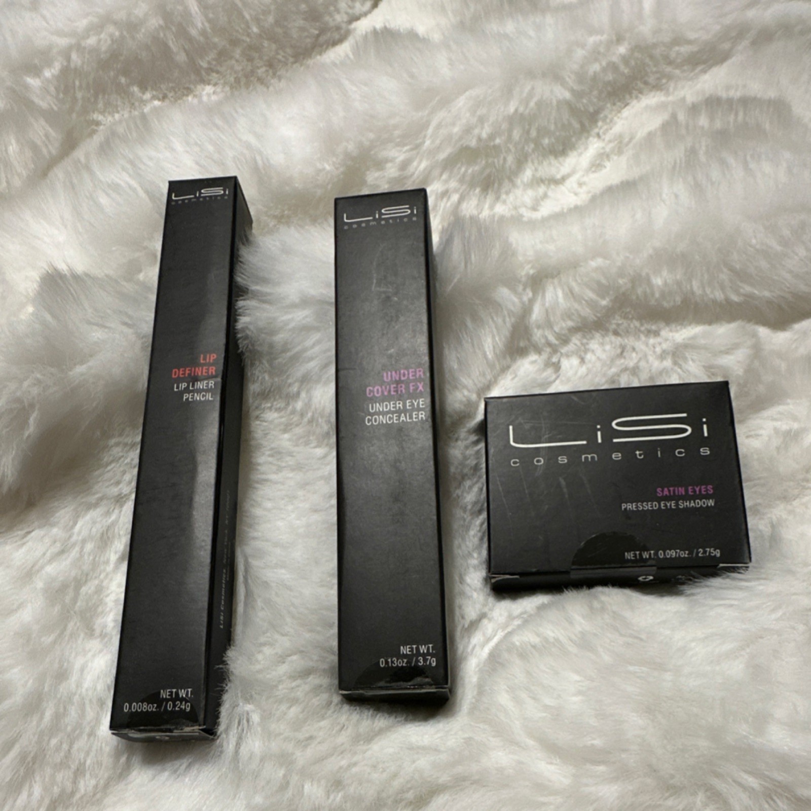 LiSi Cosmetics Lip Definer Rumba 01, Under Cover FX 07, Satin Eyes Mixed Lot